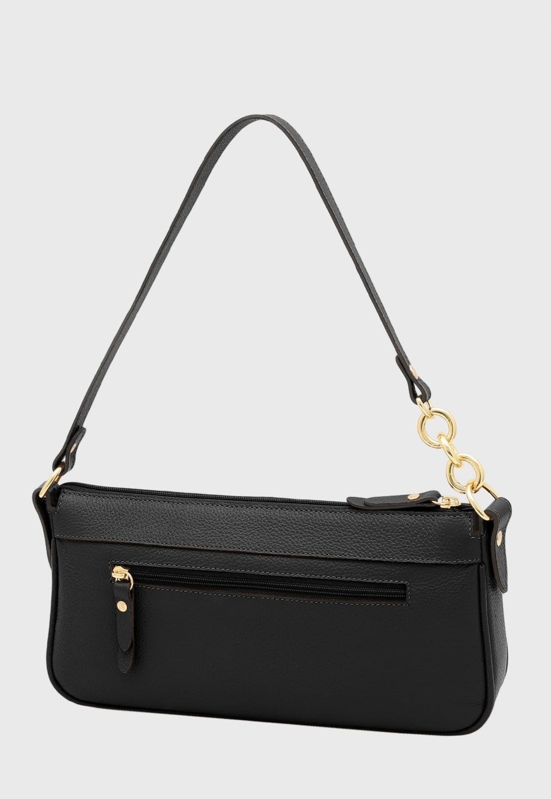 Vista 2 Bolsa Shoulder Couro Mariart Parintins Preta Mariart preto