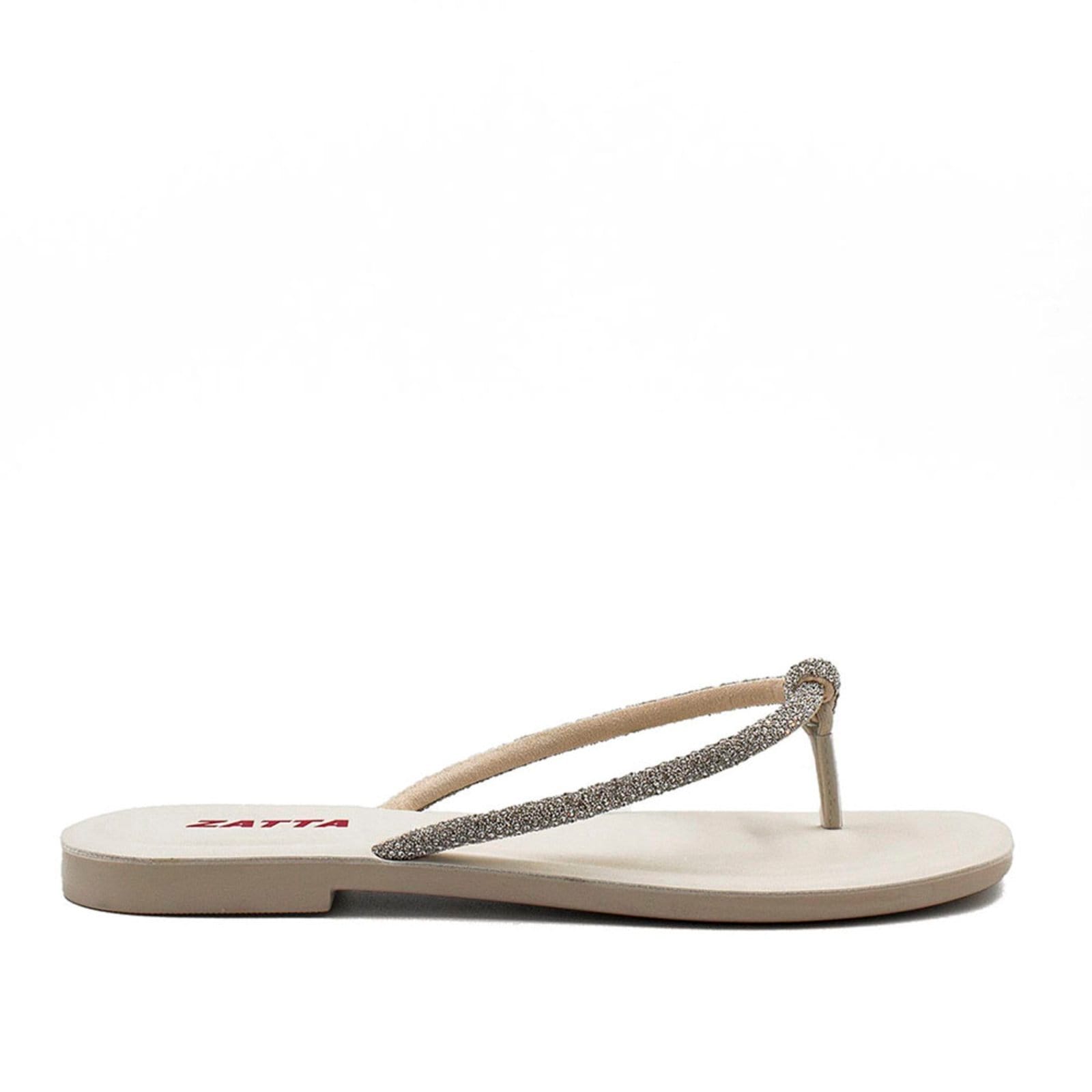 Rasteira Zatta Nó Brilho Francis Off White