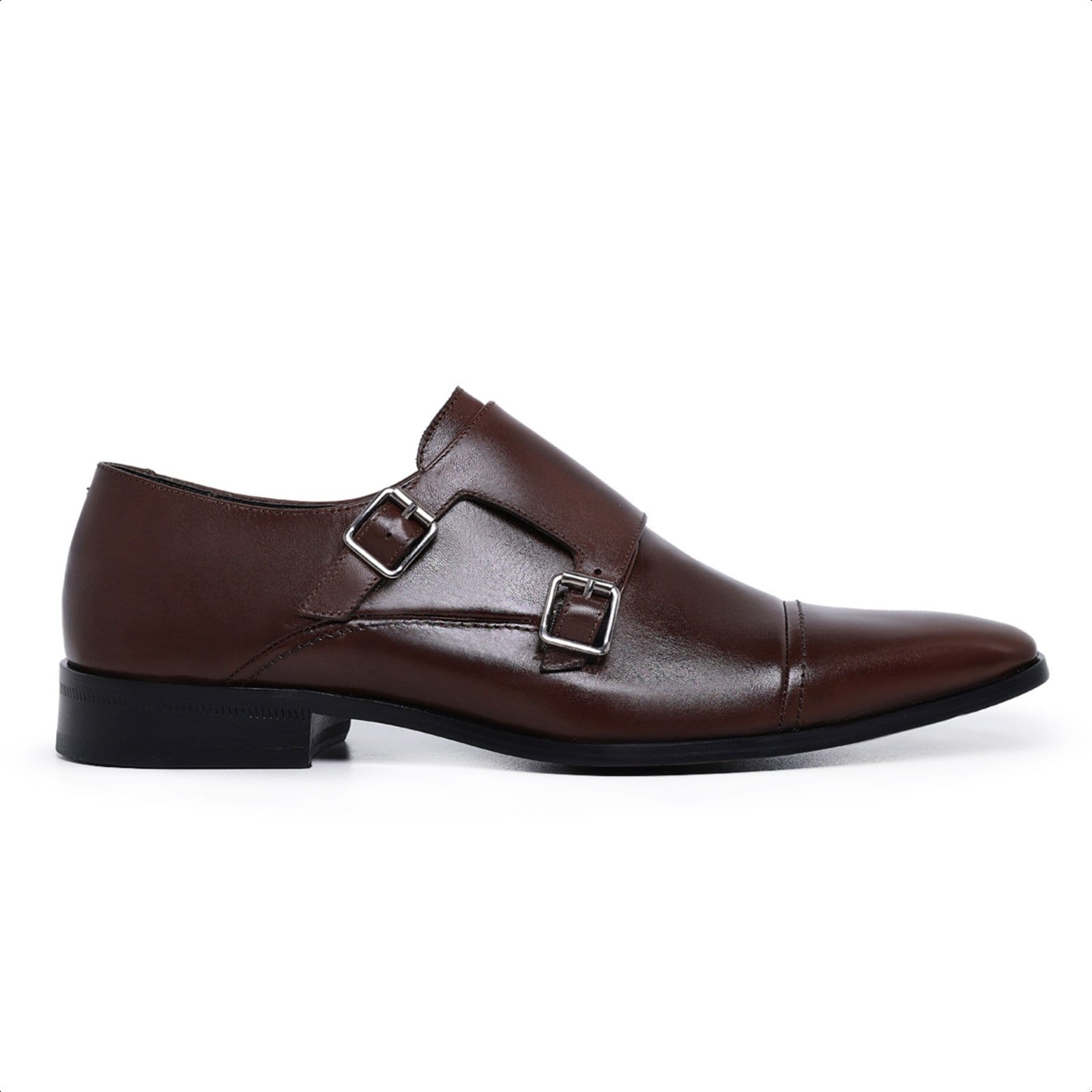 Sapato Monk Strap em Couro Paulo Vieira cor Tabaco