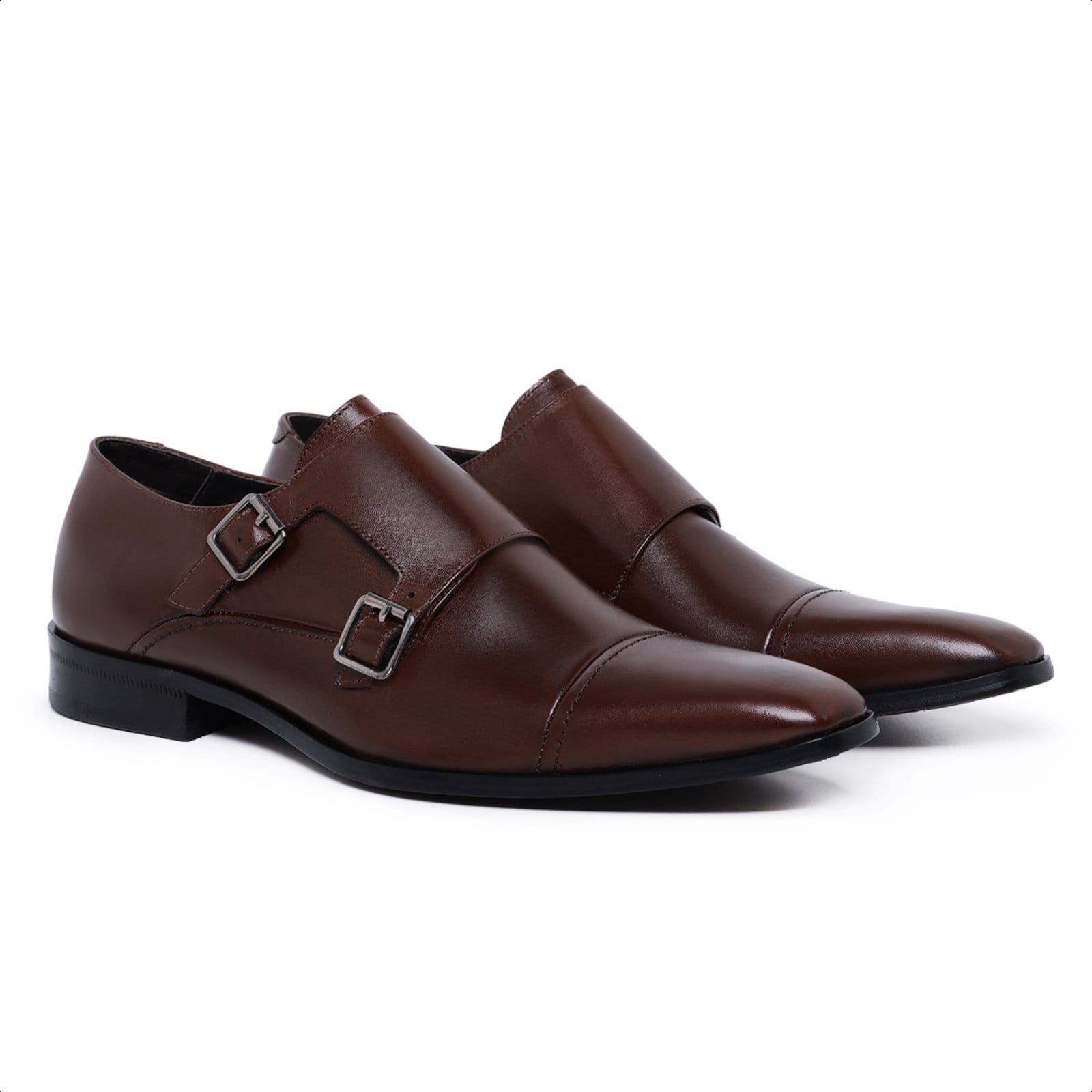 Vista 2 Sapato Monk Strap em Couro Paulo Vieira cor Tabaco Paulo Vieira Homem café