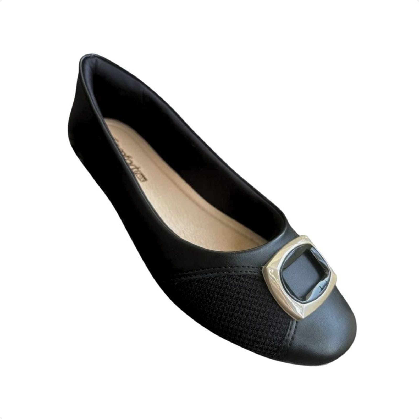 Sapatilha Feminina Bico Redondo Comfortflex Preta - 2