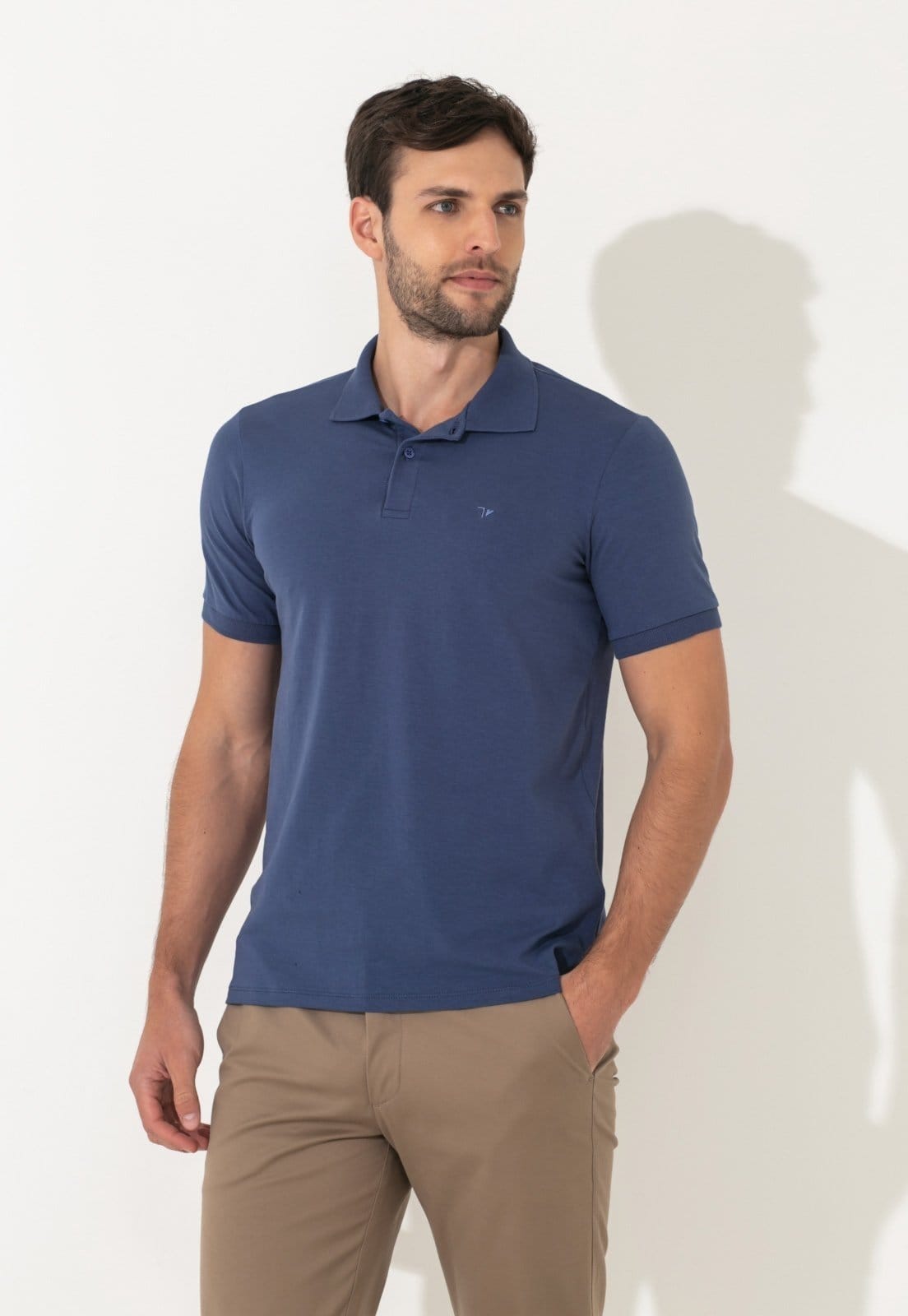 Polo Traymon Slim Com Elastano Indigo