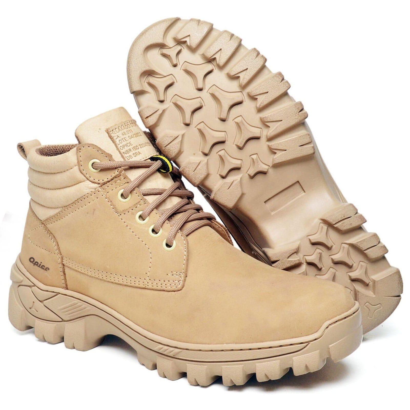 Vista 2 Bota de Segurança Opice Com Ca 48.011 Calçado De Trabalho Opice bege