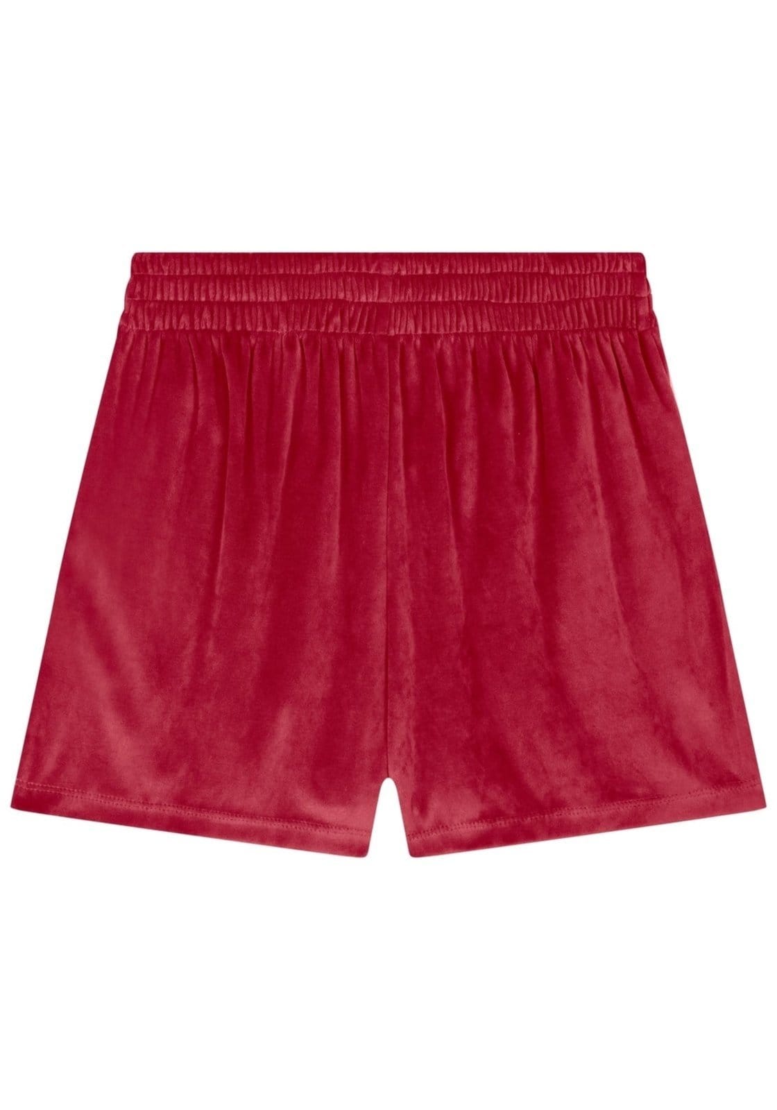 Vista 2 Short Curto Com Cintura Alta E Cós Elástico Em Plush Move Lez a Lez vermelho