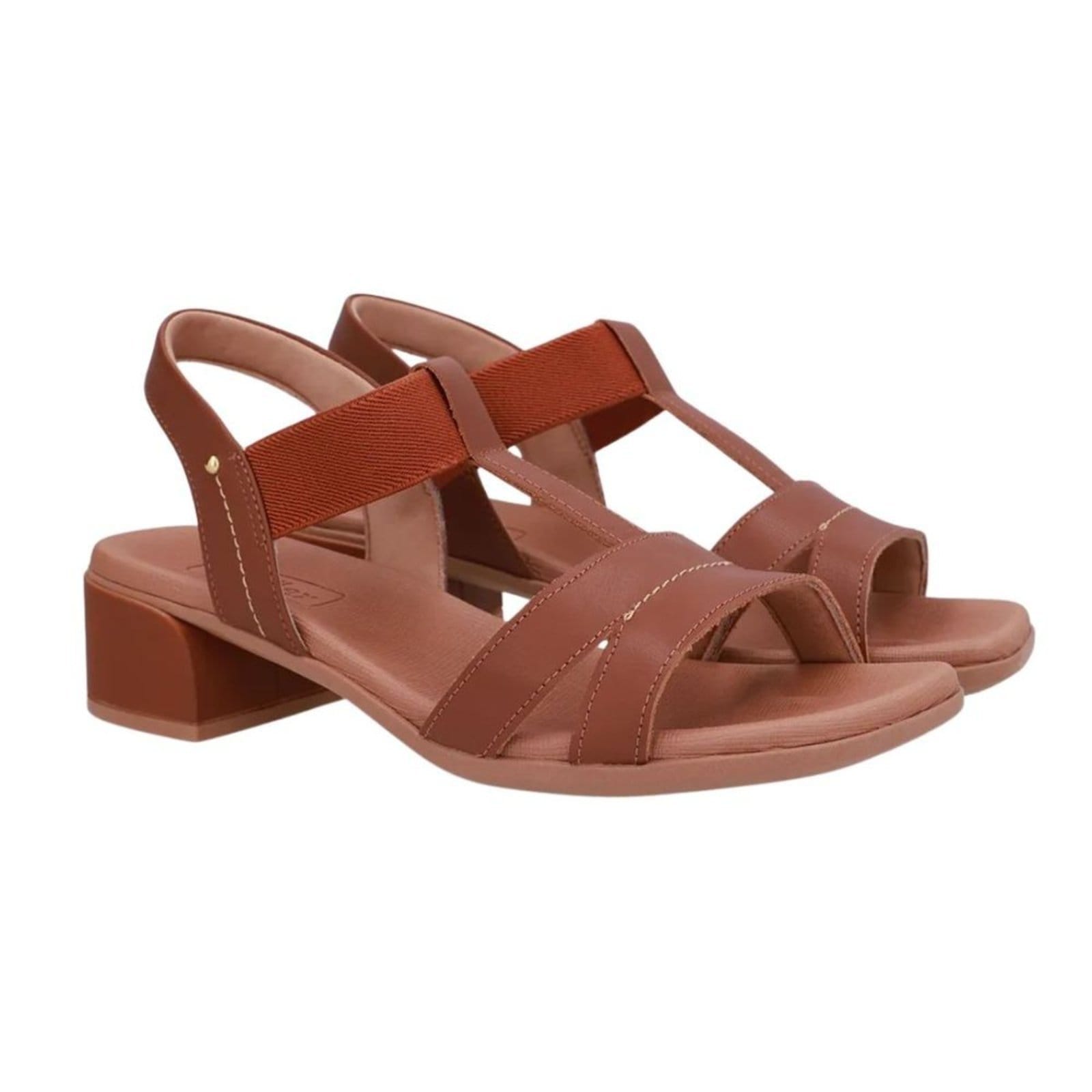 Vista 2 Sandália Feminina Salto Médio Grosso Usaflex Usaflex marrom