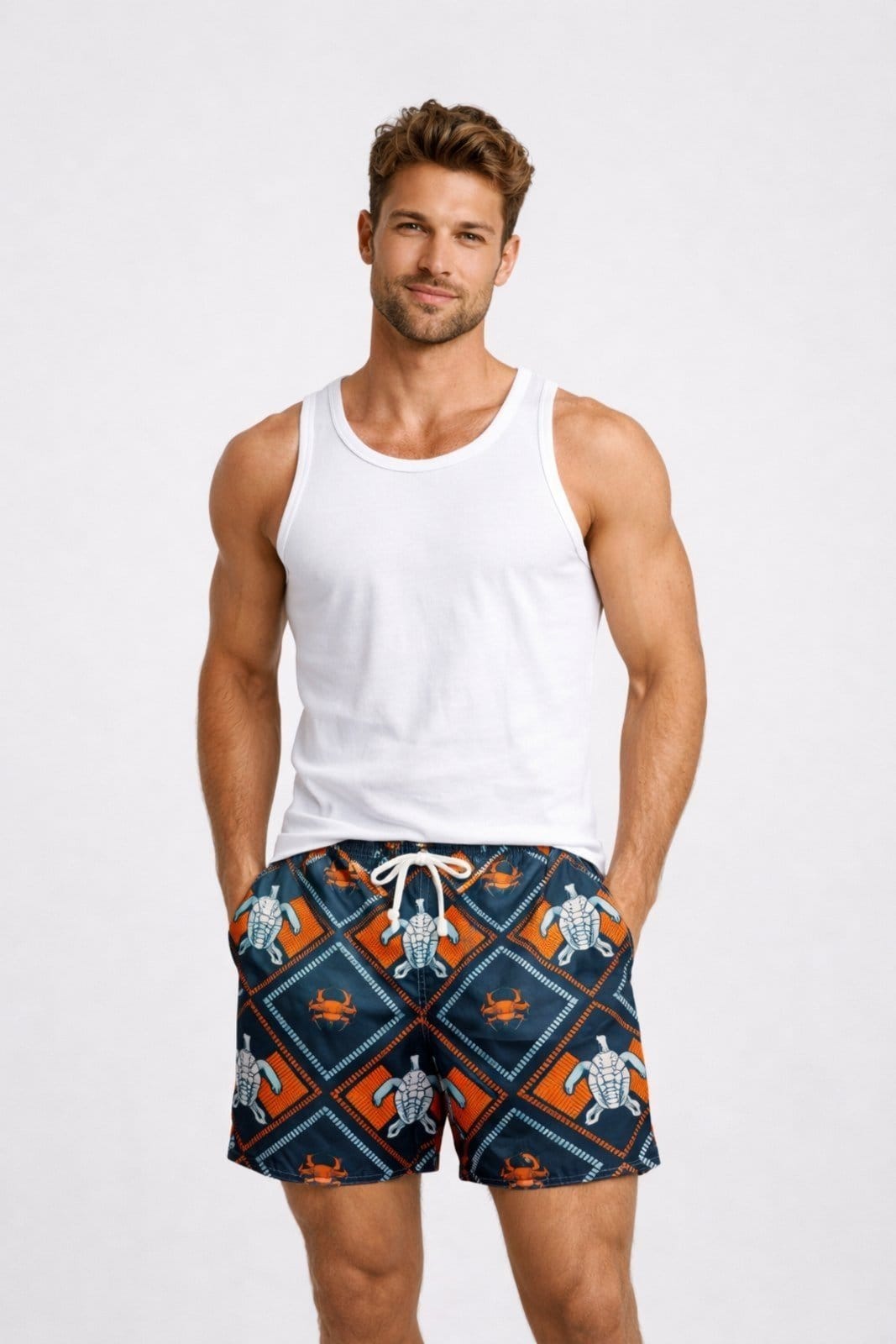 Bermuda Verão D Bell Outlet Fashion Estampa Caranguejo Marinho