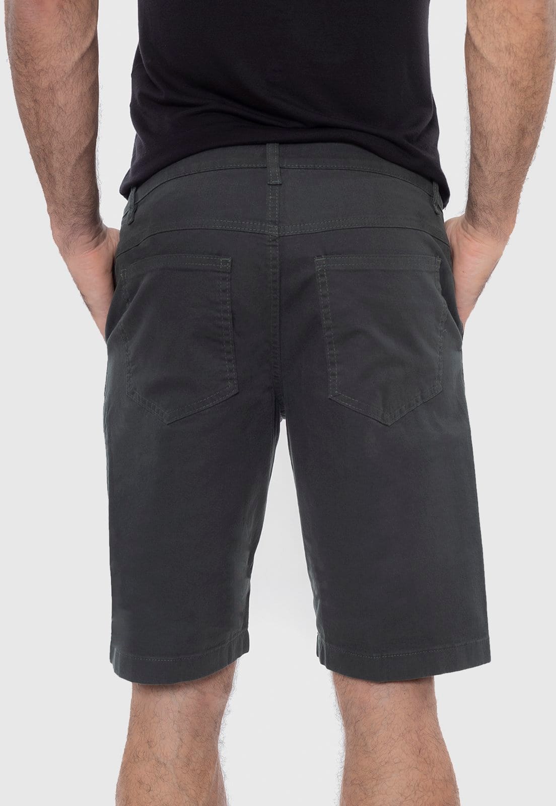 Vista 2 Bermuda Sarja Masculina Passeio Conforto Elastano 7879 Escuro Macaw verde/verde militar/verde oliva verde