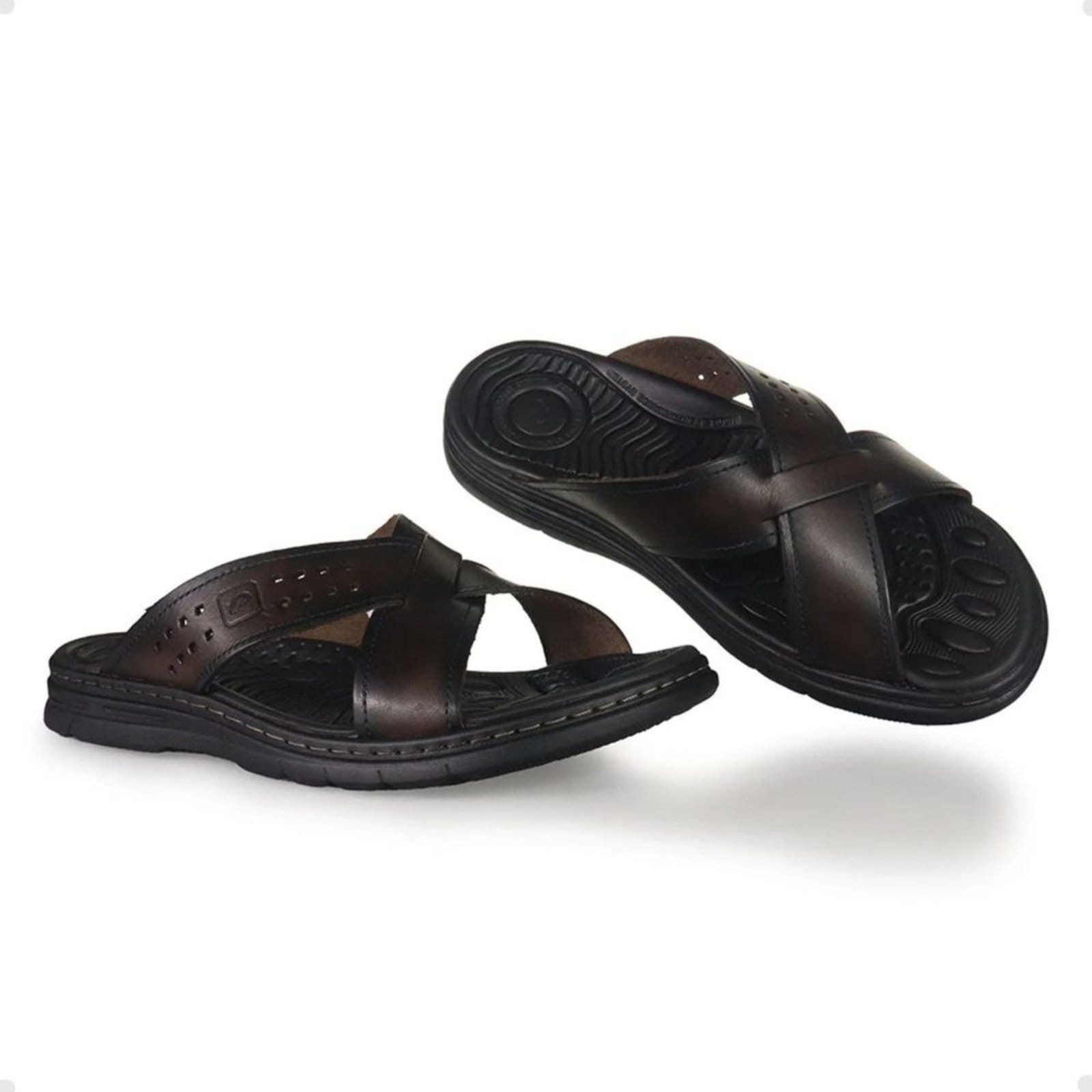 Vista 2 Chinelo Masculino Slide Pegada Cravo PEGADA marrom