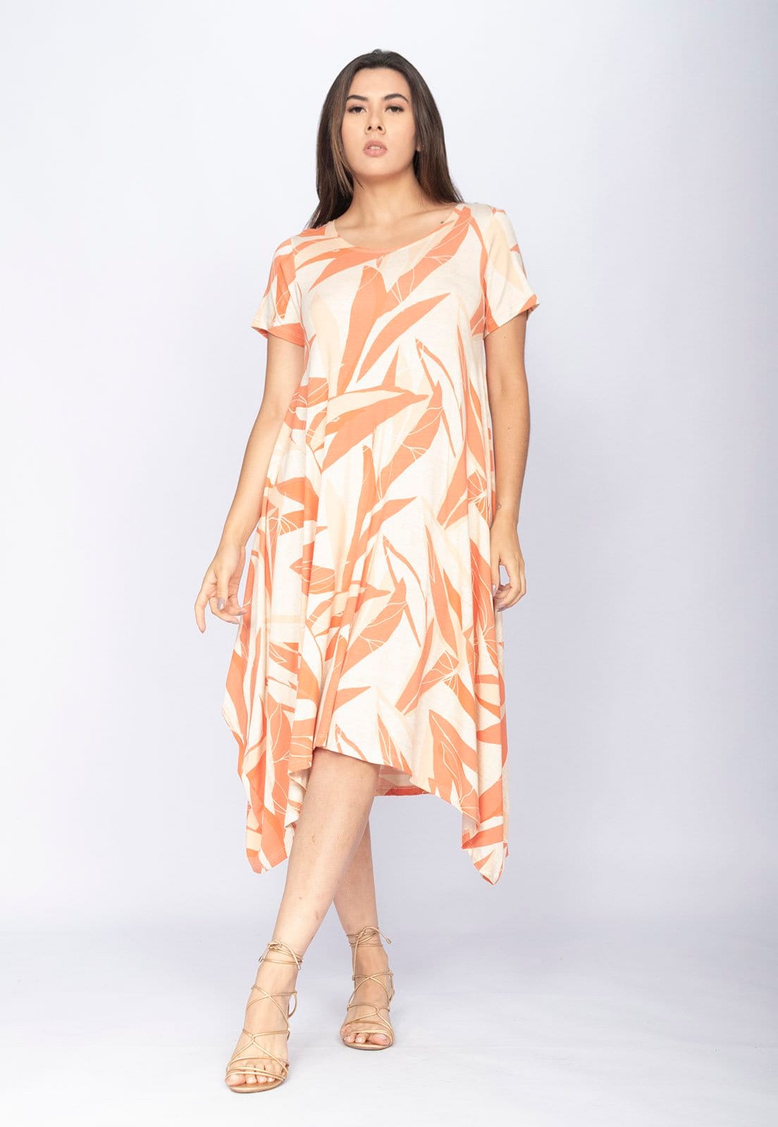 Vestido CabanaFree Saruel Malha Manga Curta Estampa Selvagem