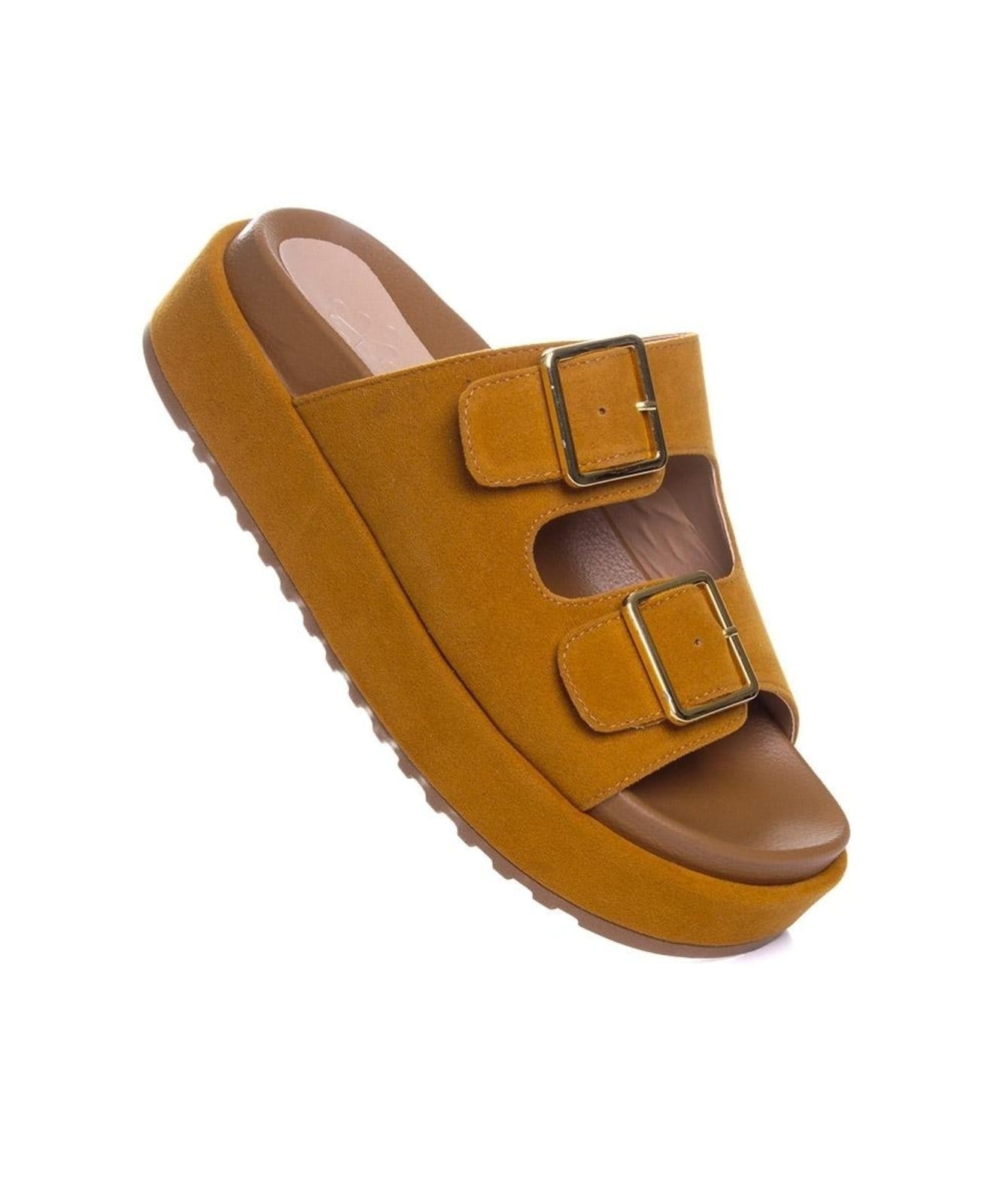 Vista 2 Tamanco Pixolé Tiras Fivela Whisky Pixolé incolor