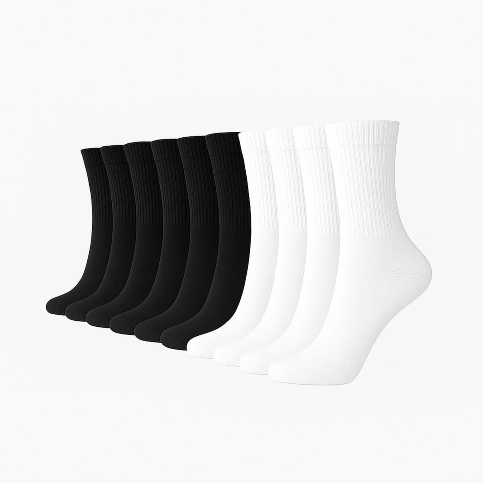 Kit 12 Pares de Meias FMF Masculinas Cano Médio 6 Pretas e 6 Brancas - 2