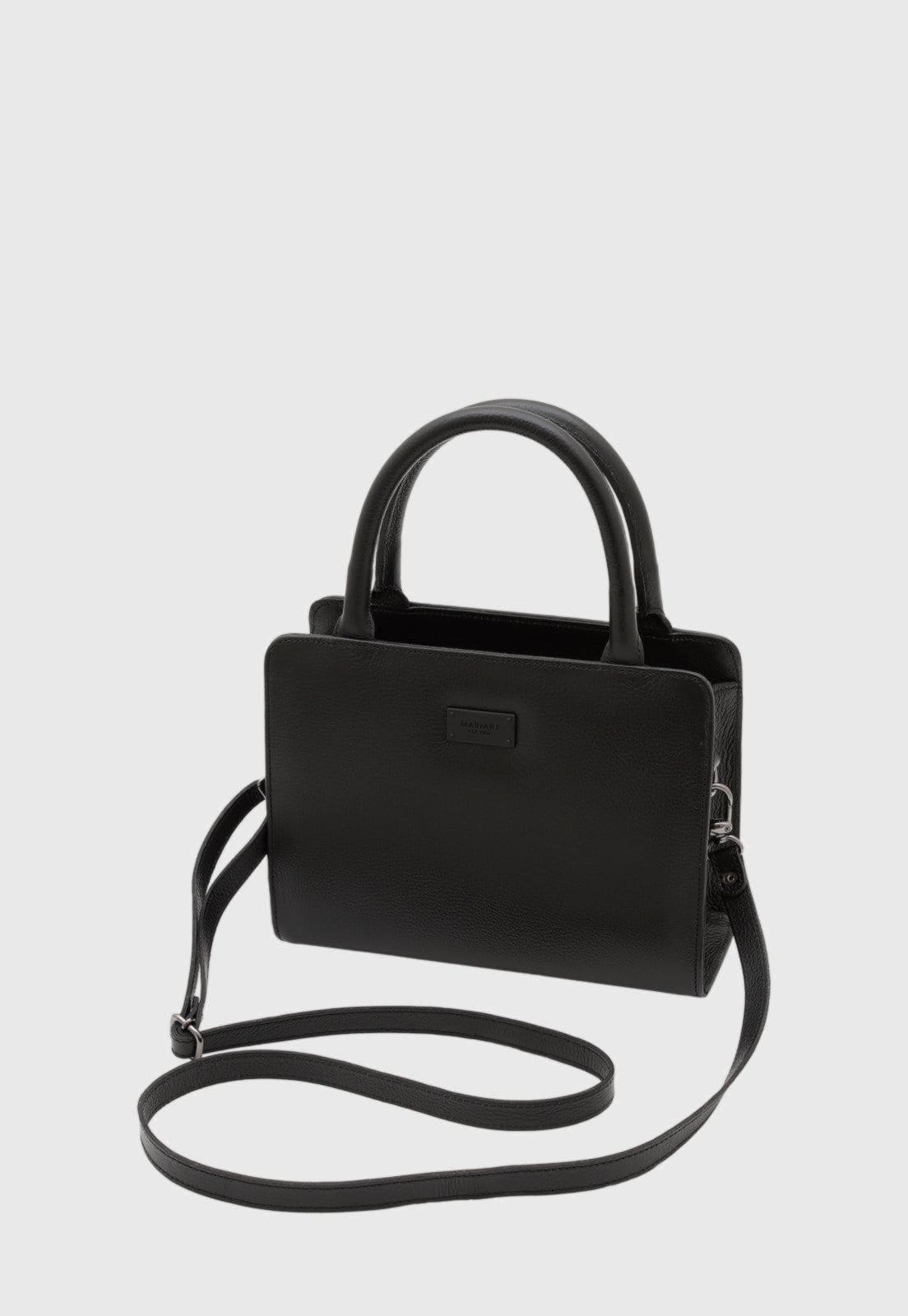 Bolsa Transversal Couro Mariart Maia All Black Preta