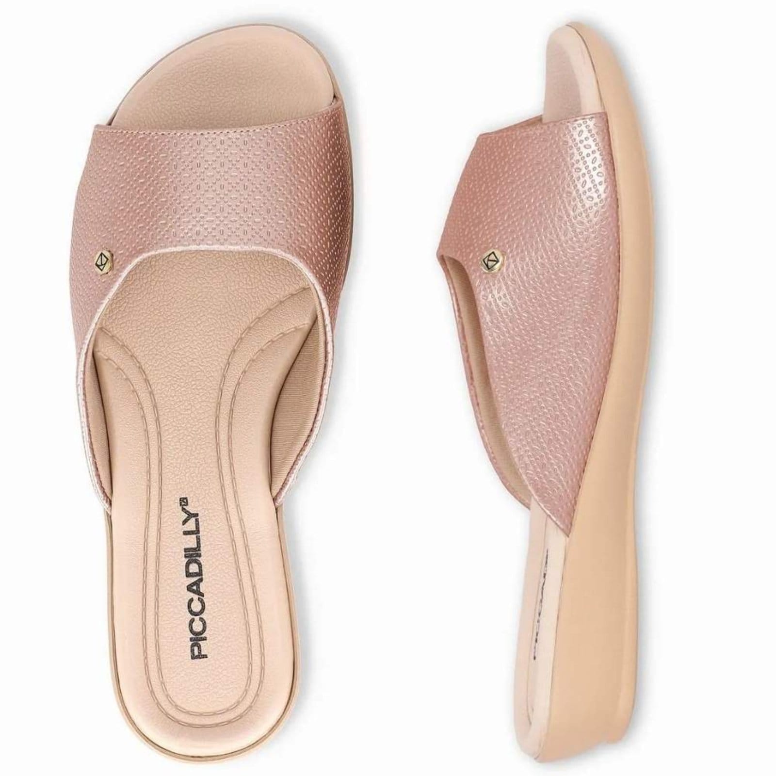 Vista 2 Tamanco Feminino Camila Ouro Rosado Piccadilly 50 Piccadilly dourado