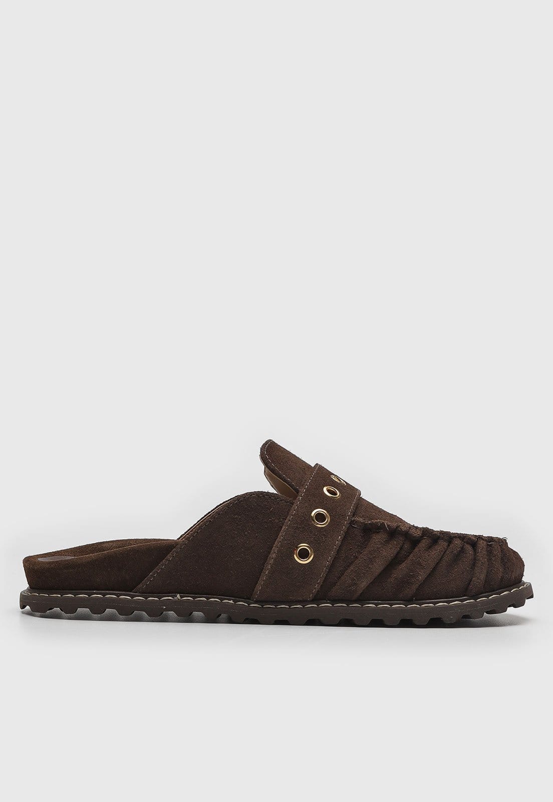 Vista 2 Mocassim Mule Feminino Luiza Barcelos Fivela Luiza Barcelos marrom