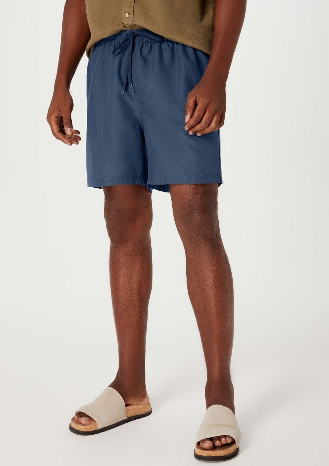 Vista 2 Shorts Básico Masculino Com Amarração Hering azul