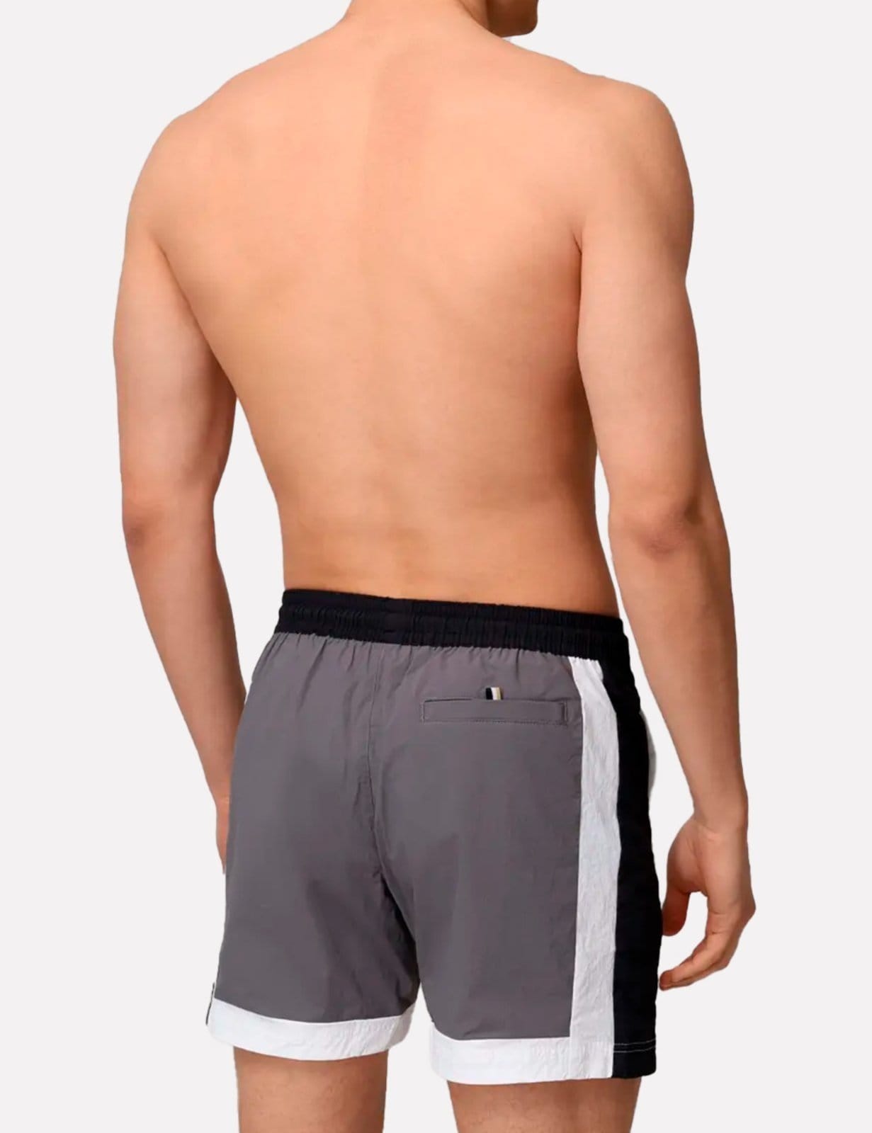 Vista 2 Short Hugo Boss Masculino Regular Remy Branco/Preto Hugo Boss cinza
