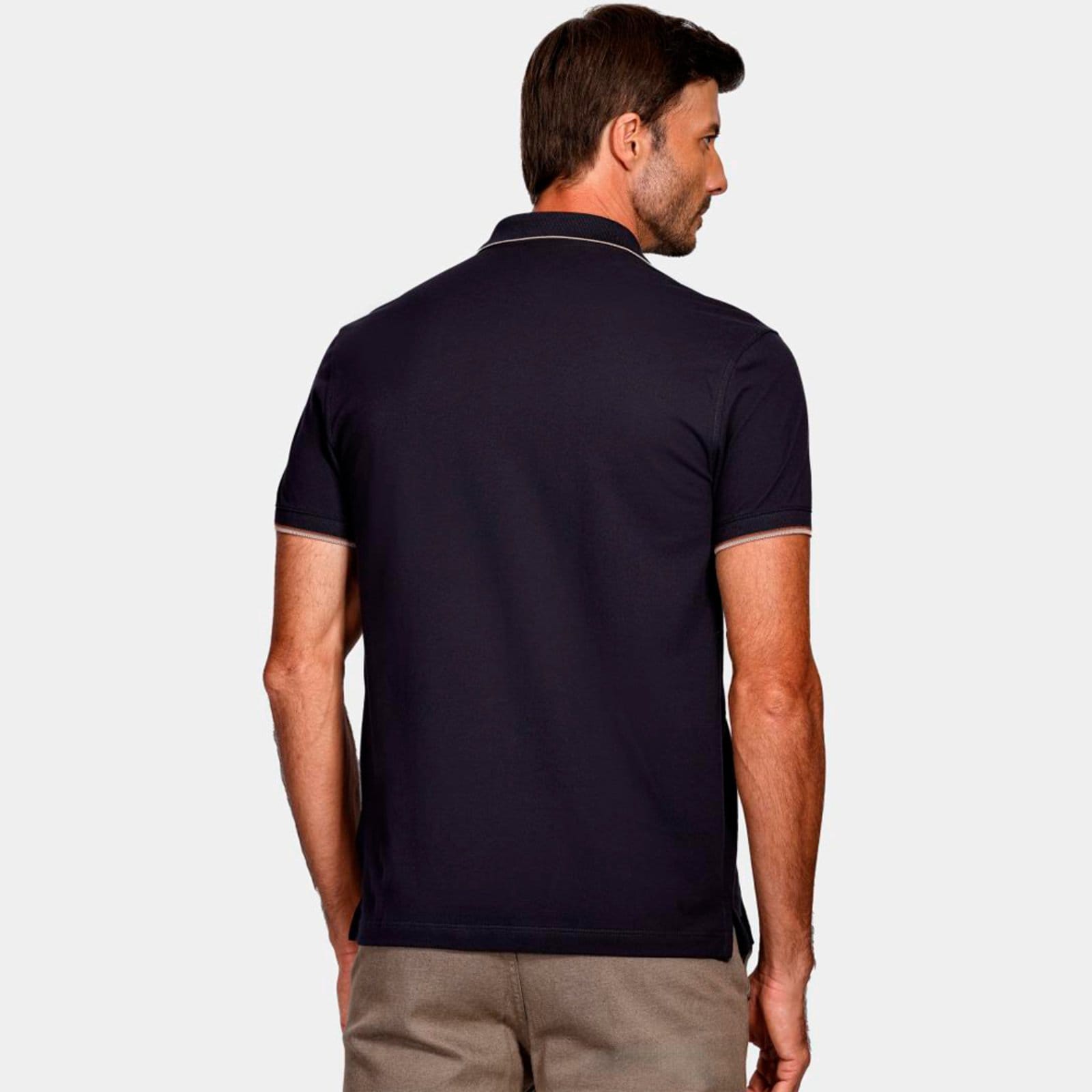 Vista 2 Camisa Polo Aramis Frisos Interno Ve25 Marinho Masculino Aramis azul marinho