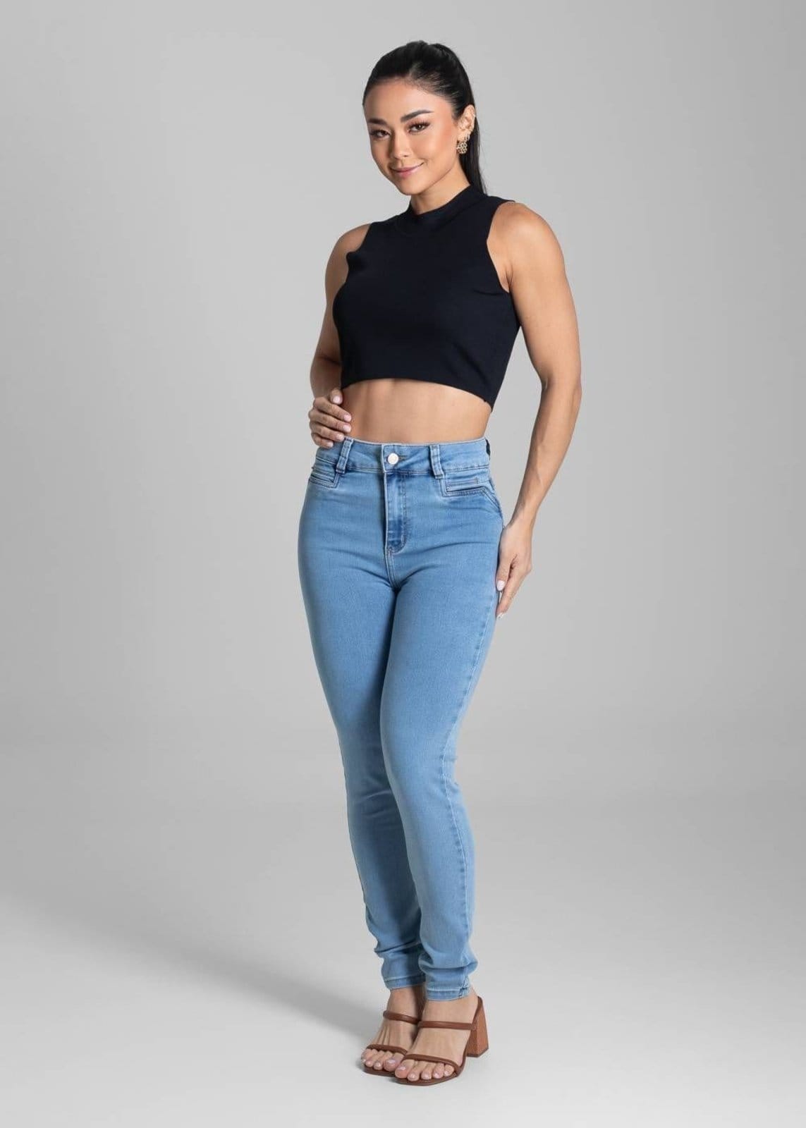 Vista 2 Calça Jeans Sawary Levanta Bumbum - 280699 Sawary azul