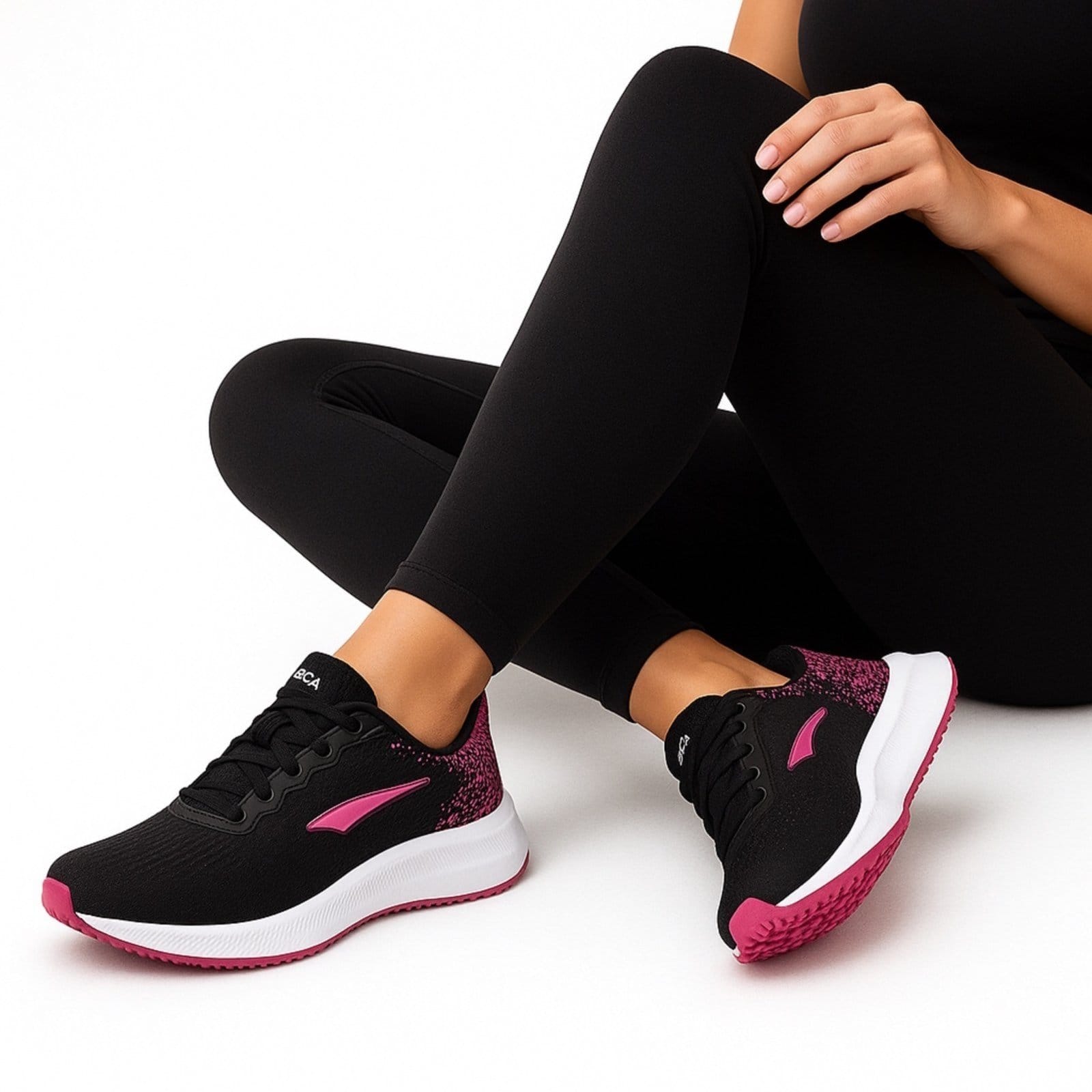 Vista 2 Tenis Caminhada Feminino Academia Esportivo Preto/Pink Yes Basic preto pink