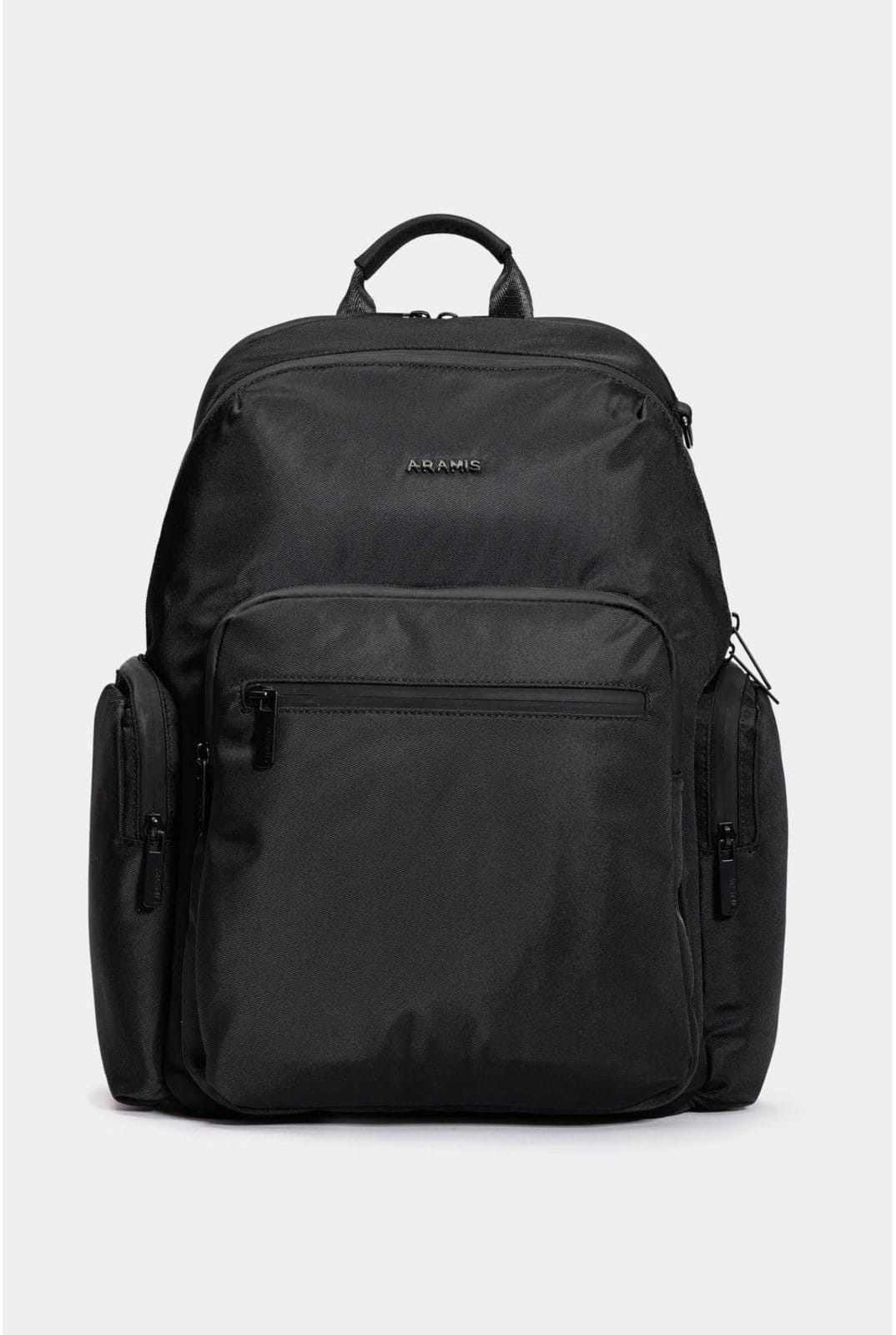 Vista principal Mochila Aramis Office em Couro alças ergonômicas Aramis preto