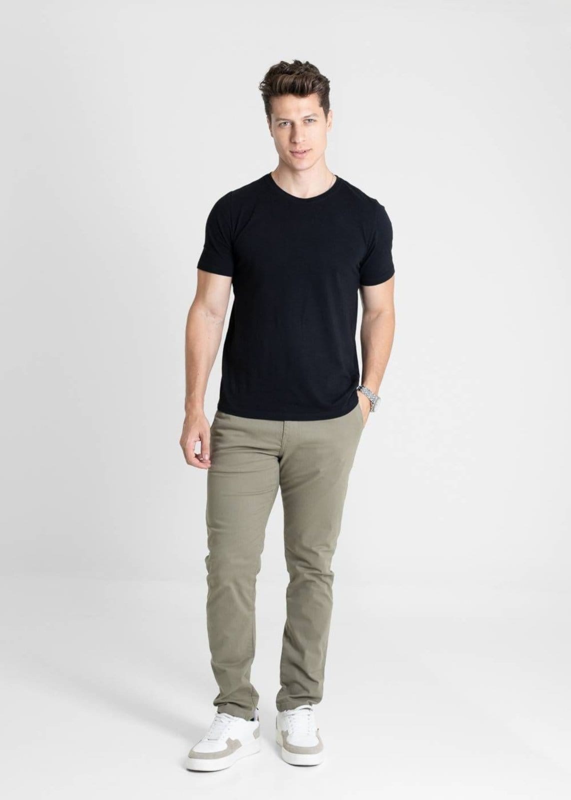 Vista 2 Calça Sarja Sawary Slim - 280829 Sawary verde