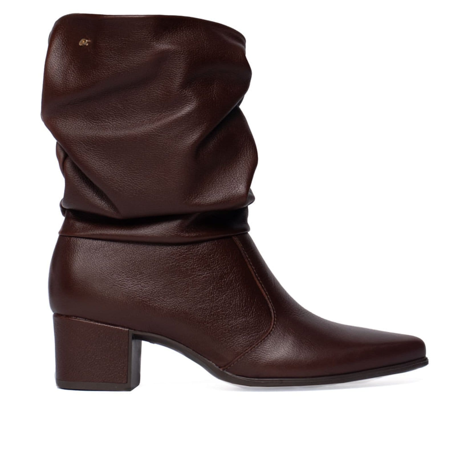 Bota Feminina Pegada Couro Soft Touch Salto Bloco