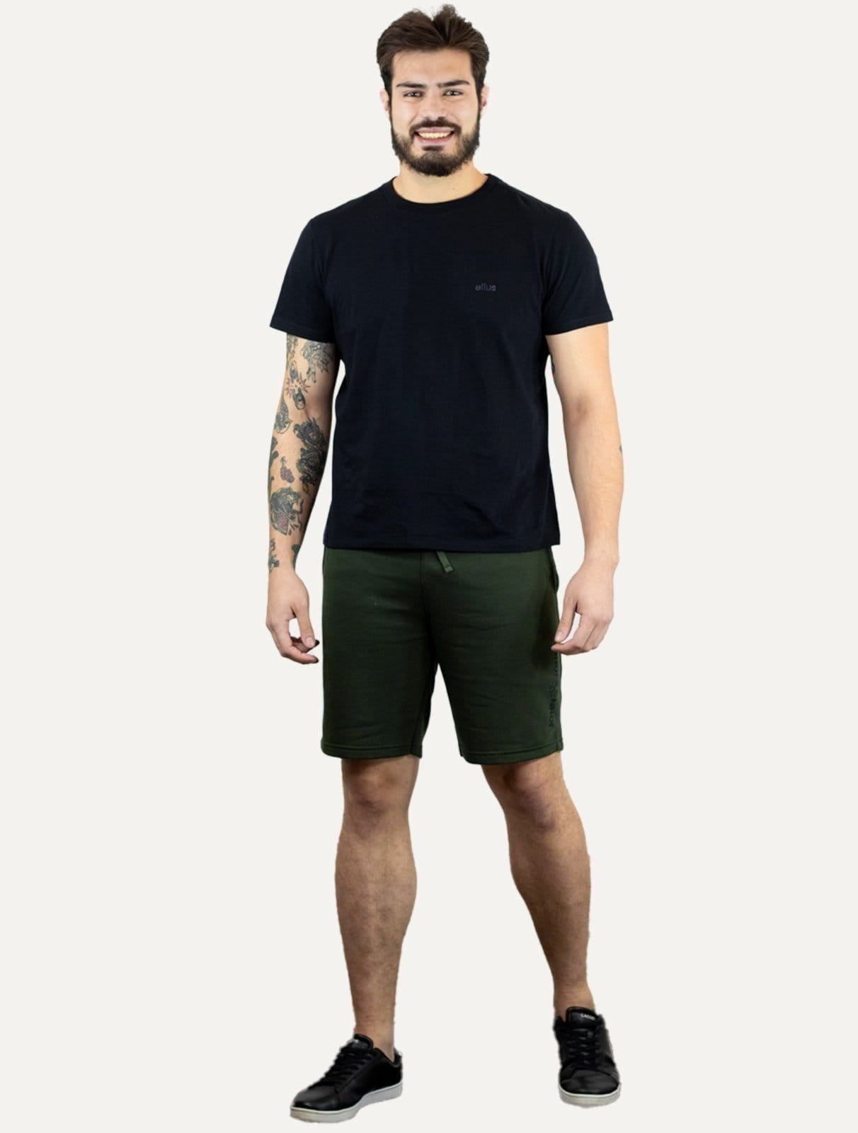 Vista 2 Bermuda John John Masculina Moletom New Basic Print John John verde militar