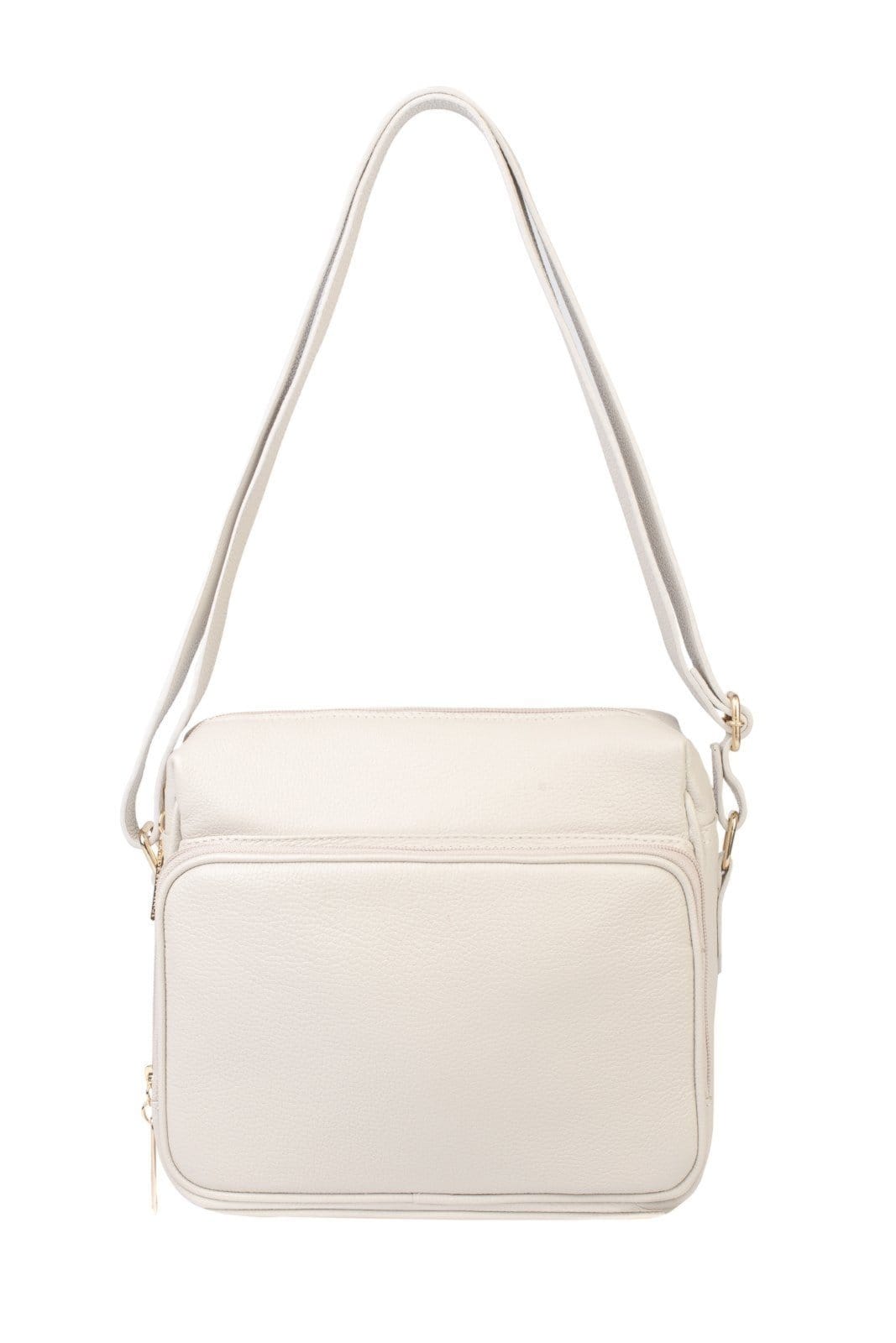 Bolsa Andrea Vinci De Couro Liso Tiracolo Com Divisórias Rita - Marfim