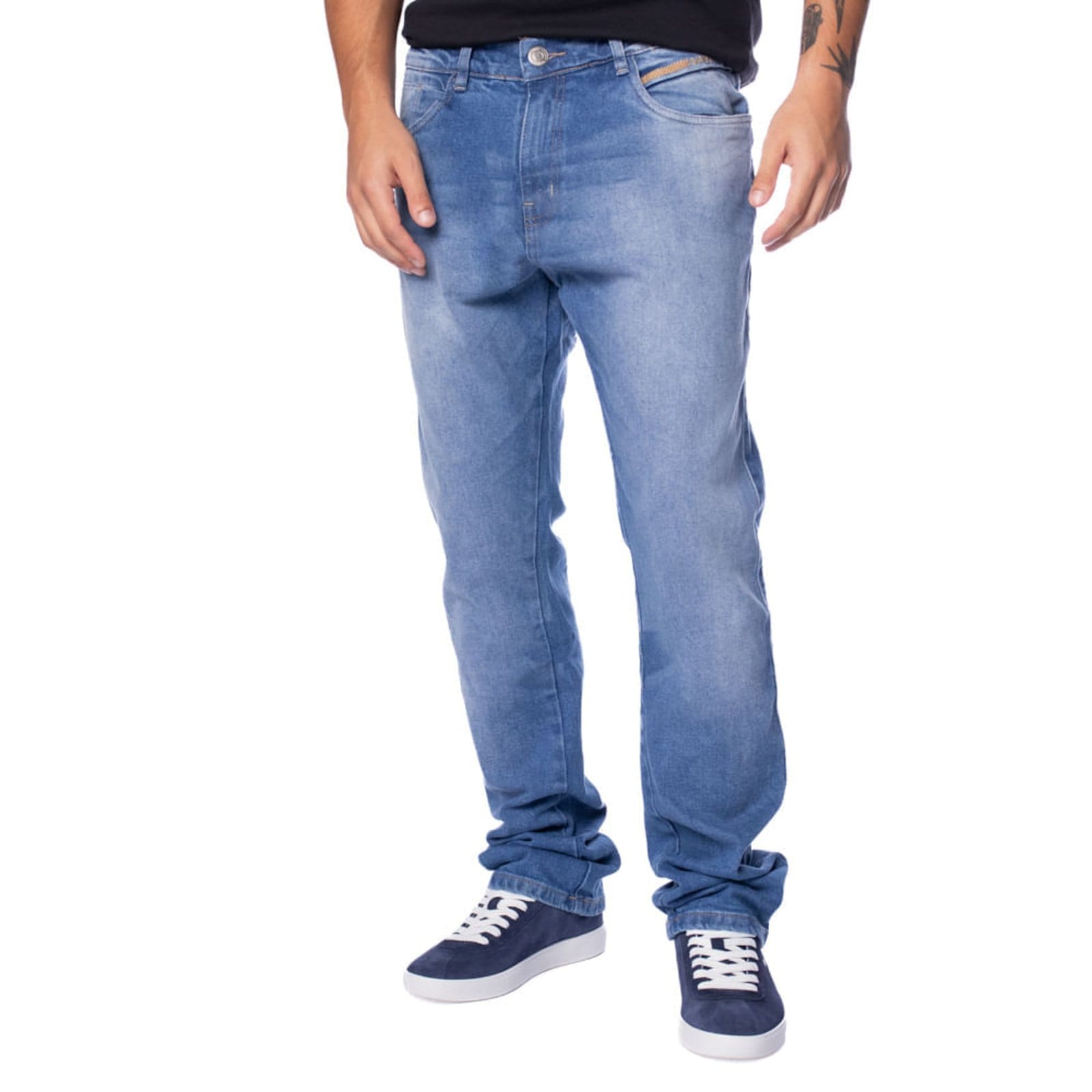 Calça Jeans Masculina Gangster Modelagem Reta Claro