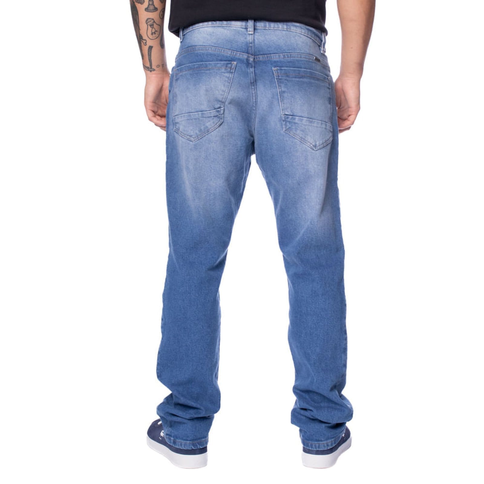 Vista 2 Calça Jeans Masculina Gangster Modelagem Reta Claro Gangster azul