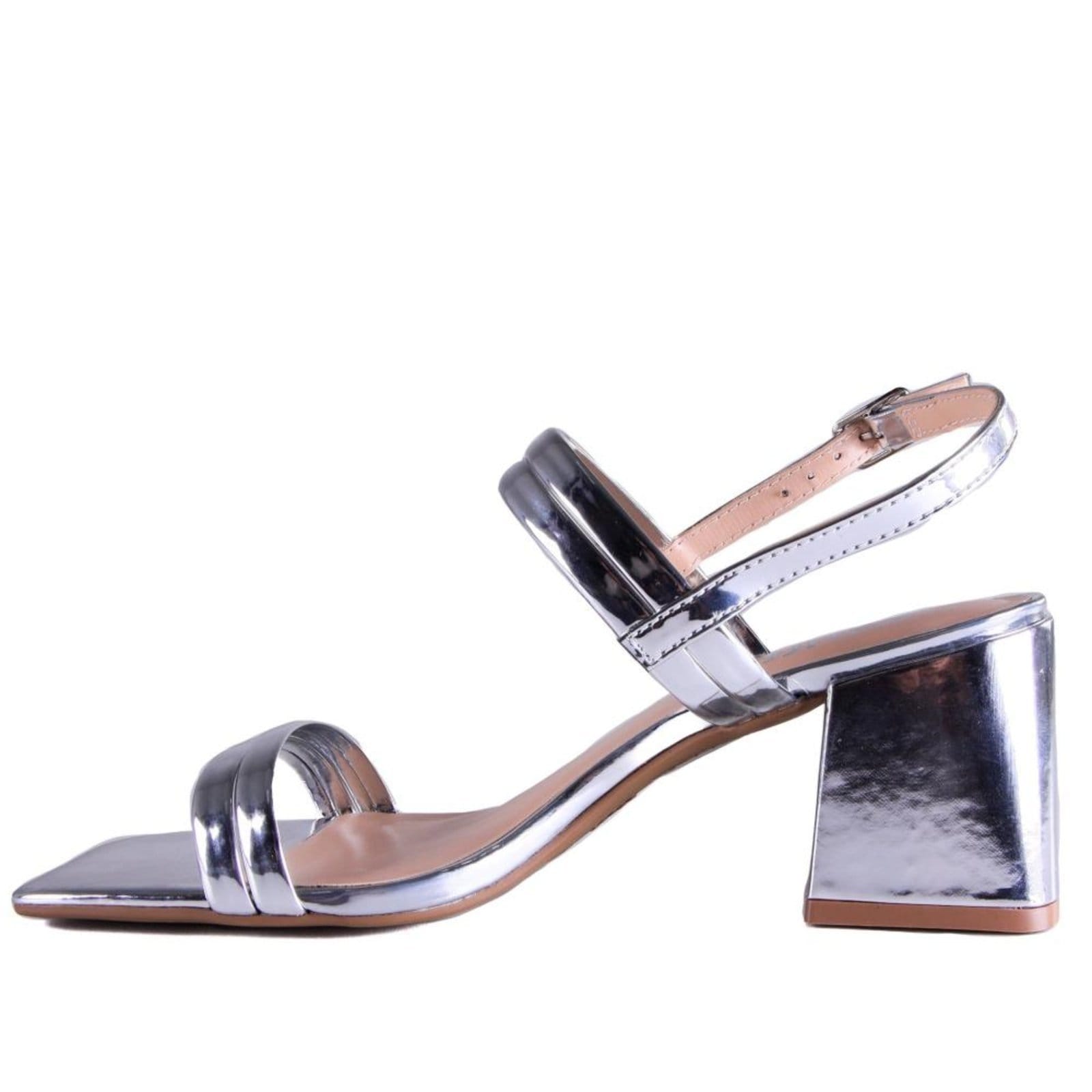 Vista 2 Sandália Feminina Zariff Metalizada 1440-03 Espelhado Prata Zariff incolor