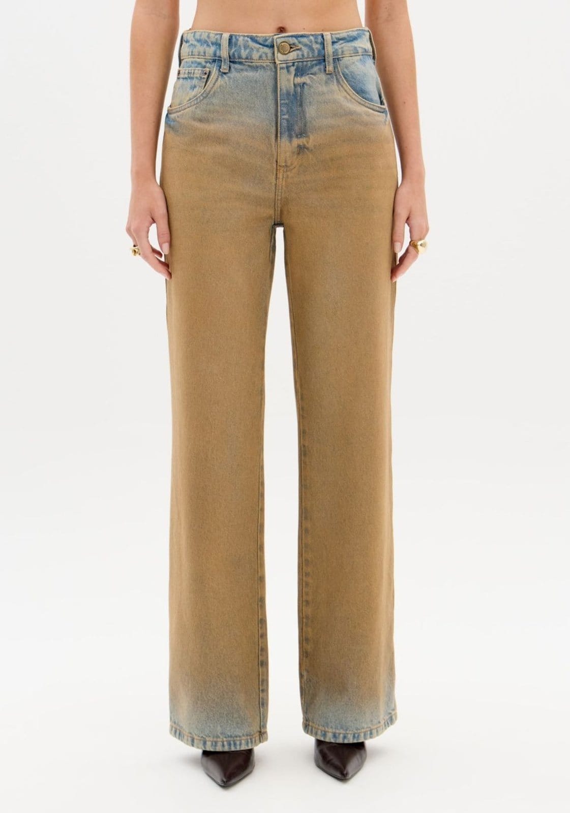 Vista 2 Calça Jeans Full Length Cintura Média My Favorite Things azul