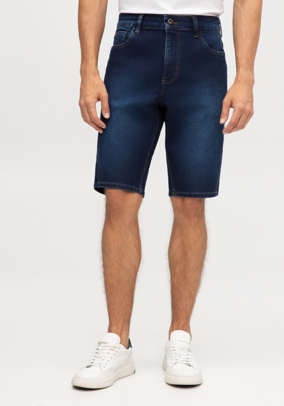 Bermuda Reta Radial Masculina Com Bolsos E Elastano