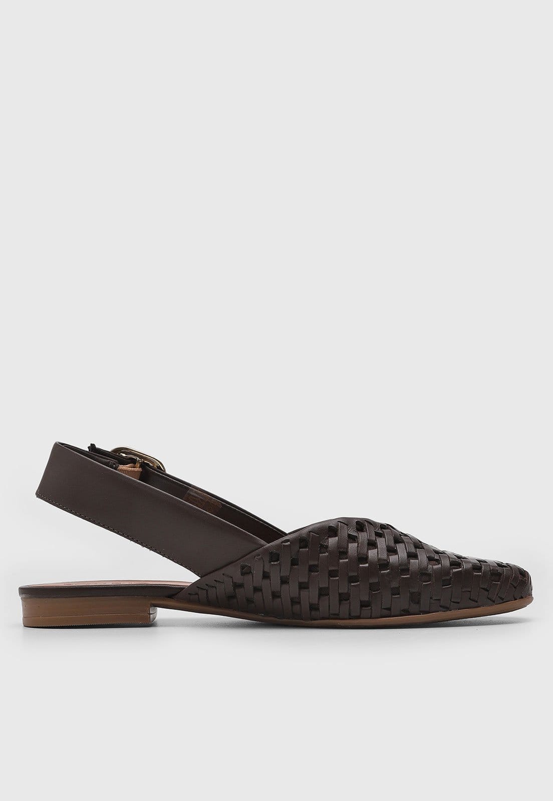 Vista 2 Sapatilha Feminina Bottero Slingback Tramado Bottero marrom