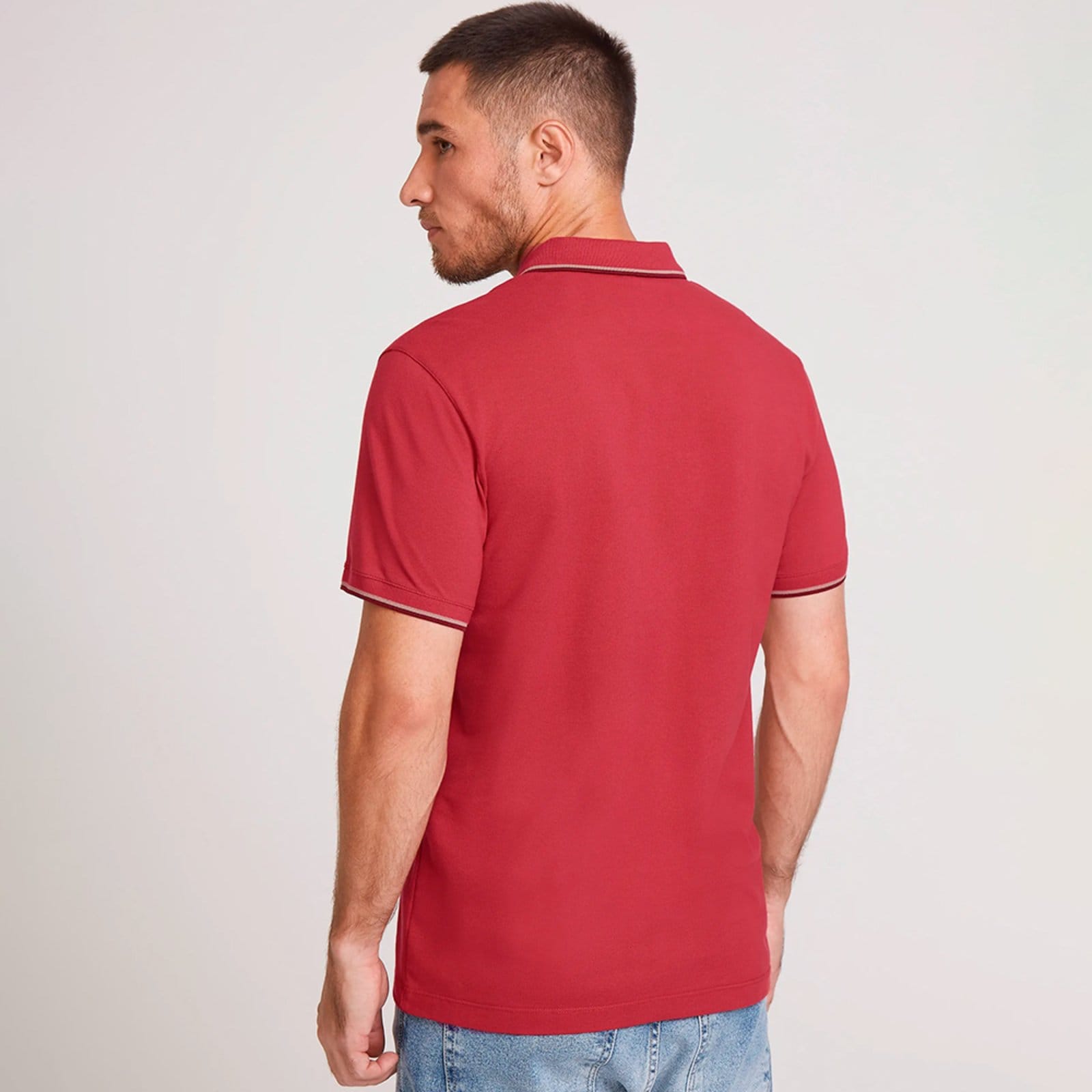 Vista 2 Camisa Polo John John Regular 2 Line In25 Masculino John John vermelho