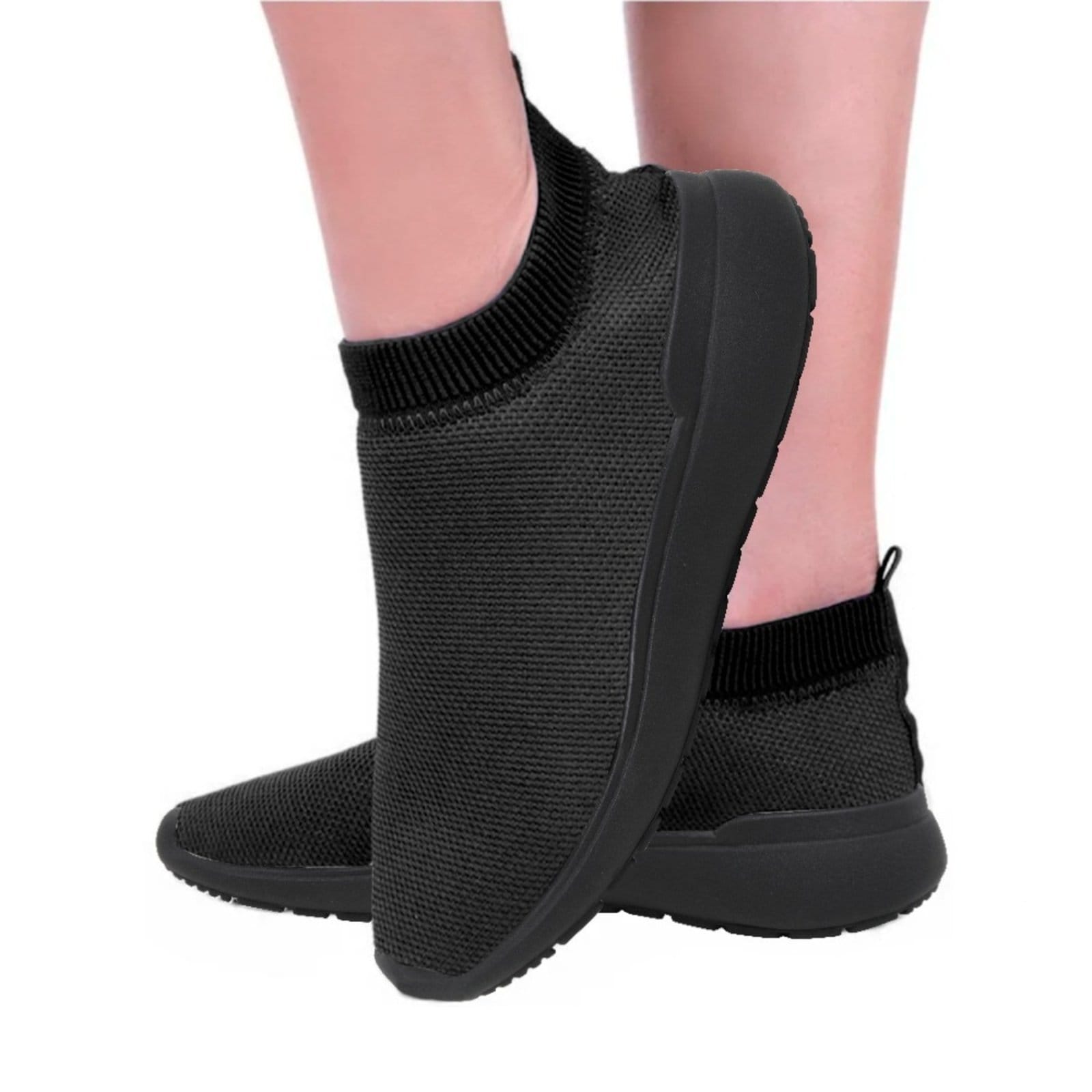 Tenis Feminino Meia Academia Passeio Dia Dia Fashion All Black