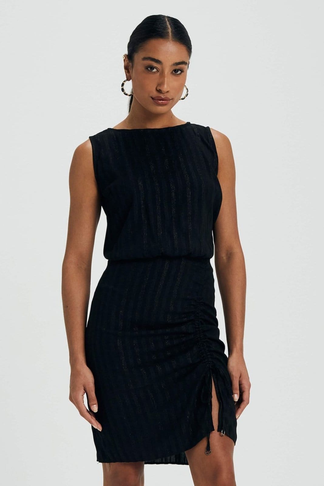 Vestido Feminino Lurex Com Franzido Marialícia