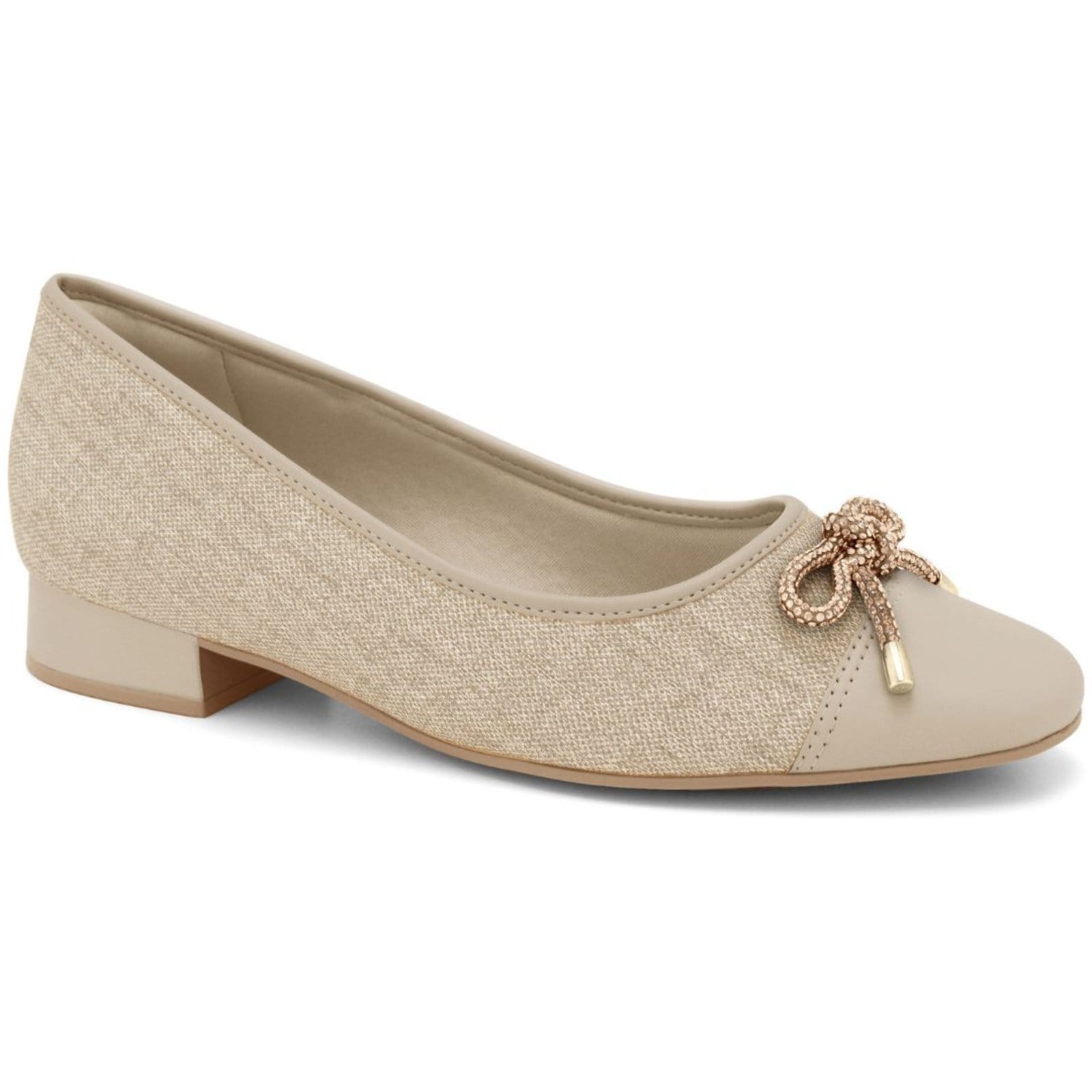 Sapatilha Feminina Textura Jeans Nude Ramarim 2415202-2