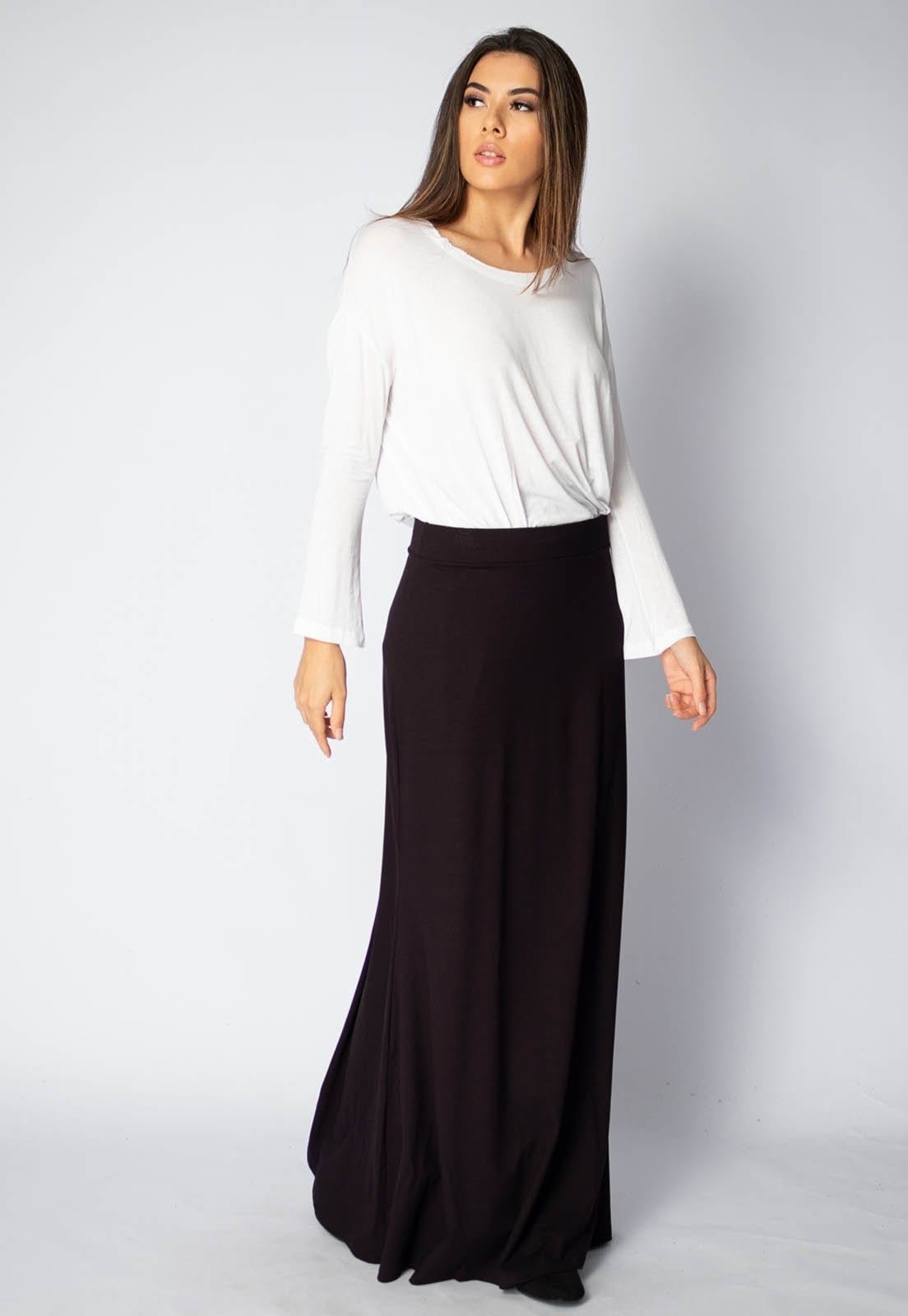 Vista 2 Saia Longa Amazonia Vital Malha Sereia Preta Amazonia Vital preto