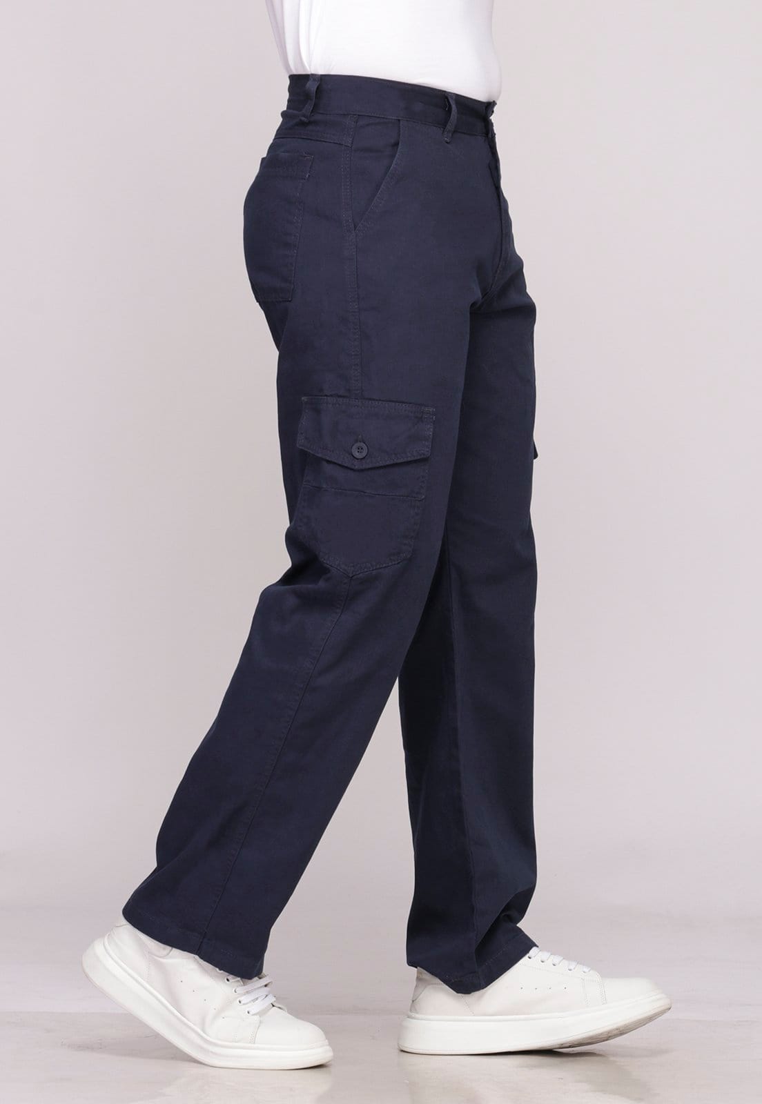 Vista 2 Calça Cargo Sarja Masculina Larga 7888 Macaw bege