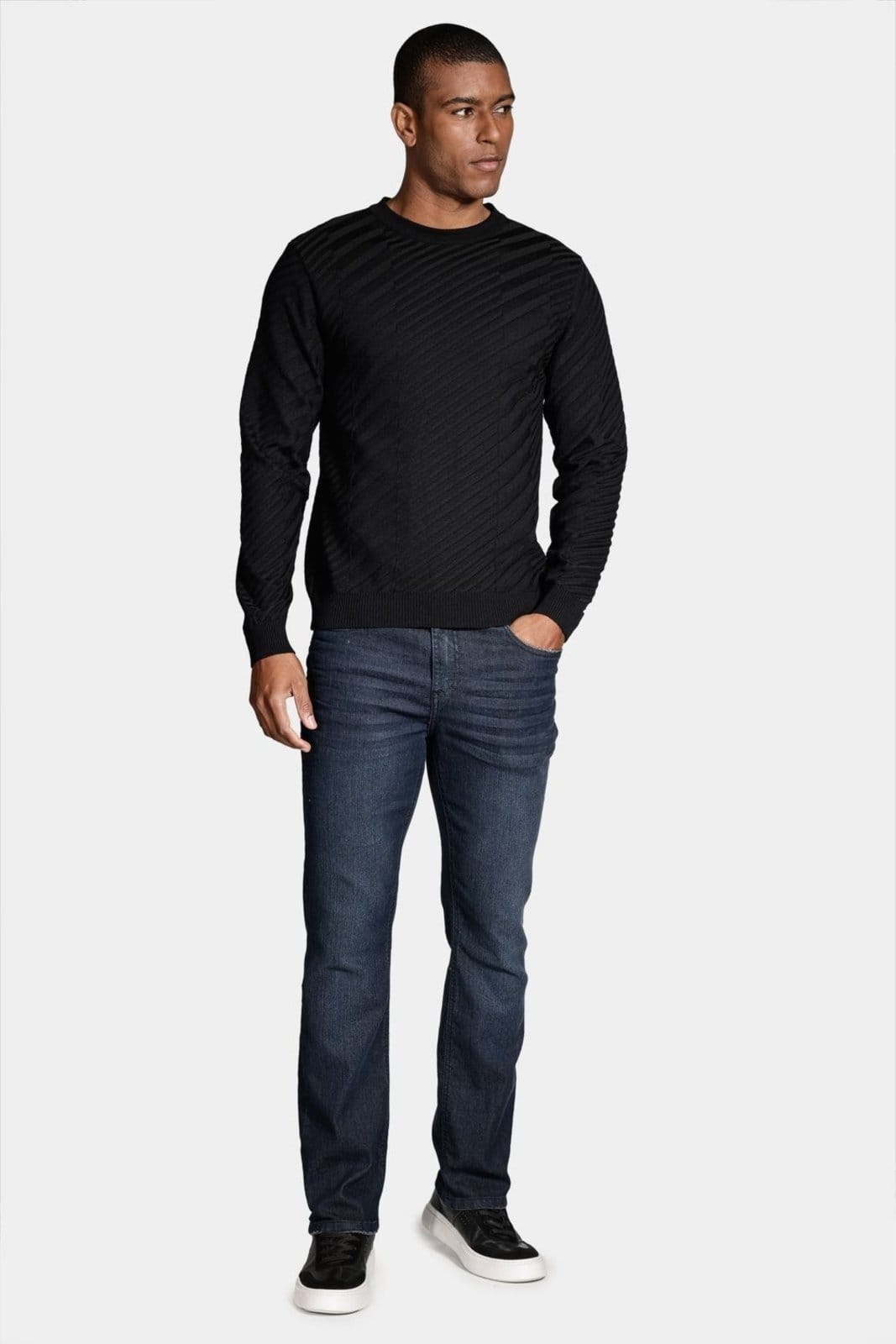 Vista 2 Calça Aramis Jeans Regular Blue Jateada Azul Escuro Aramis incolor blue