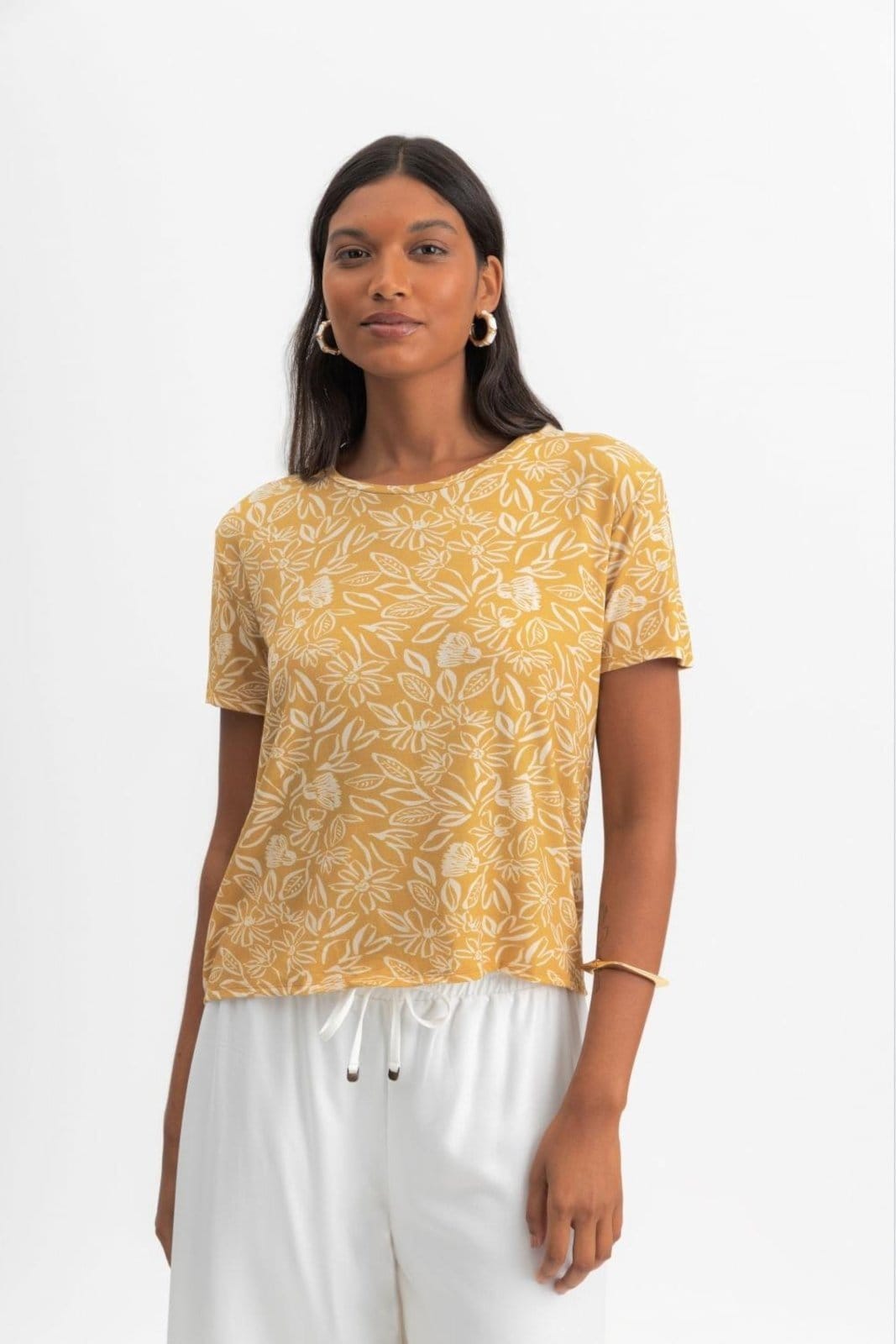Vista 2 Blusa feminina floral Essendi Essendi amarelo