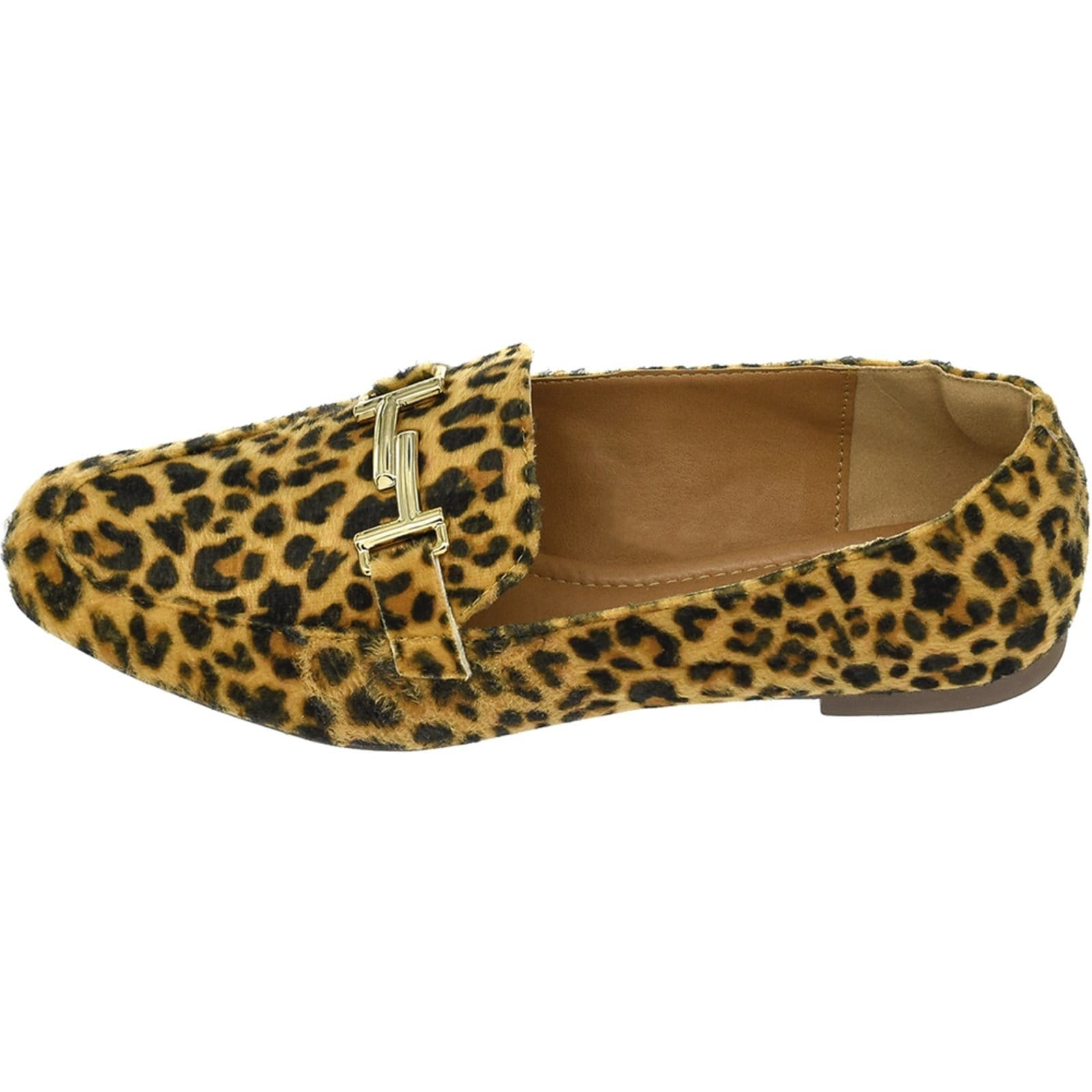 Vista 2 Kit 2 Pares Sapato Feminino Mocassim Donatella Shoes Bico Quadrado Confort e Ouro Light Donatella Shoes onça