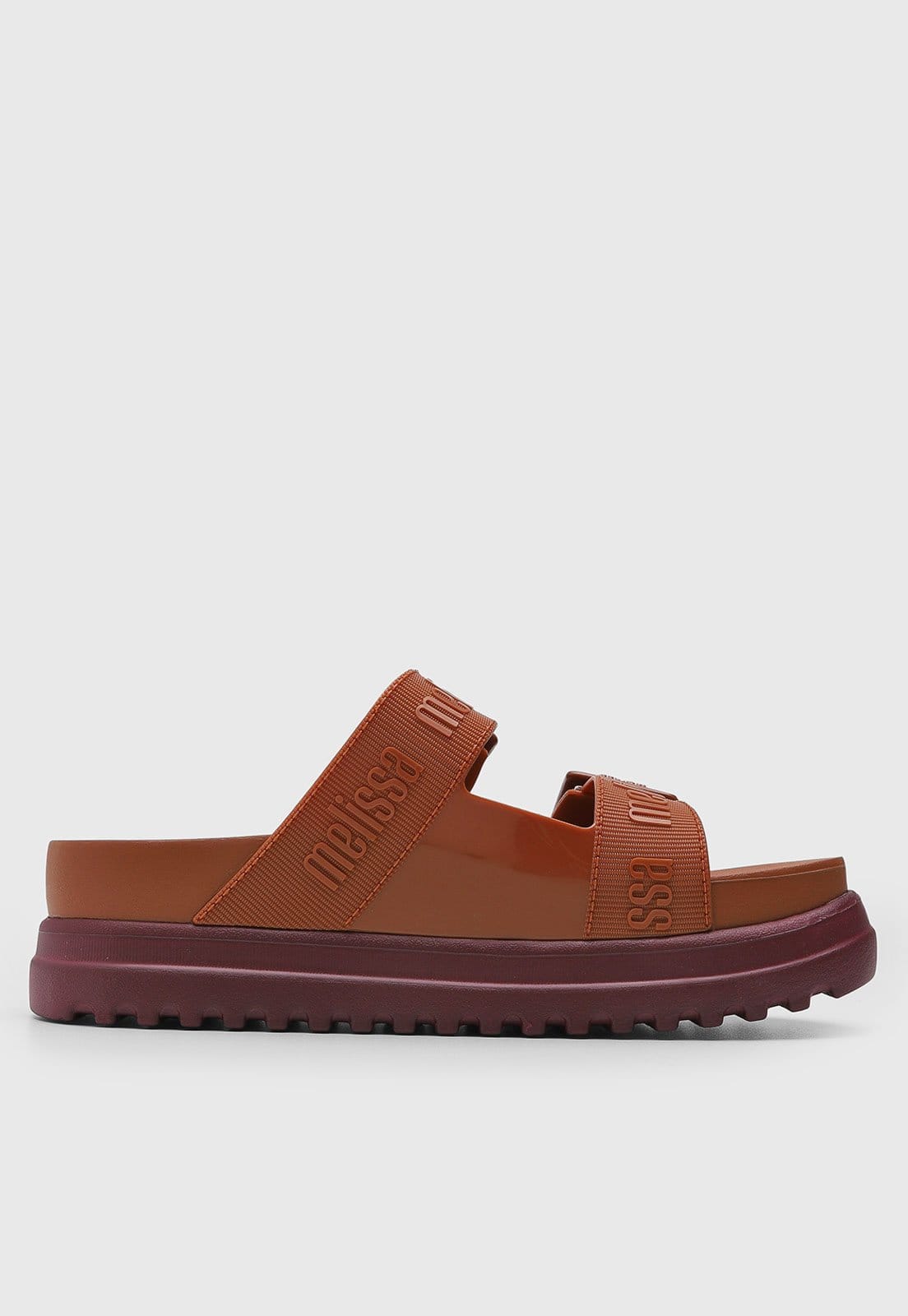 Vista 2 Sandália Feminina Melissa Tratorada Fivelas Melissa caramelo