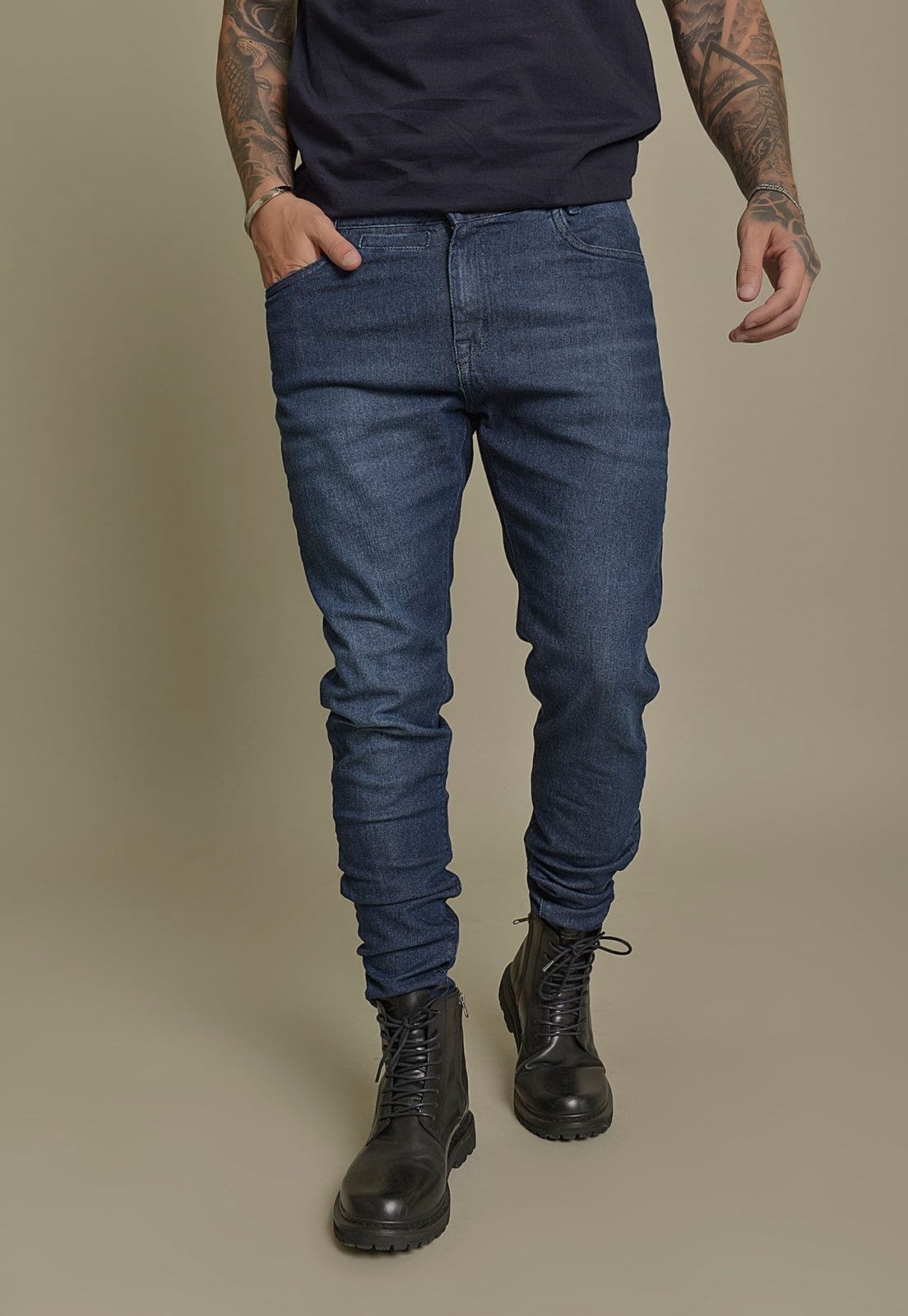 Calça Jeans Masculina Skinny Tradicional Escuro Dialogo