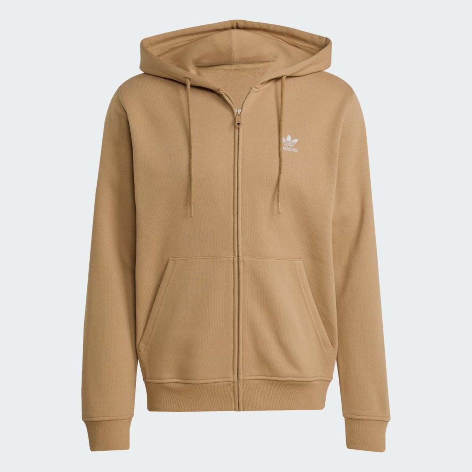 Vista 2 Moletom Capuz Zíper Trefoil Essentials adidas Originals Adidas marrom