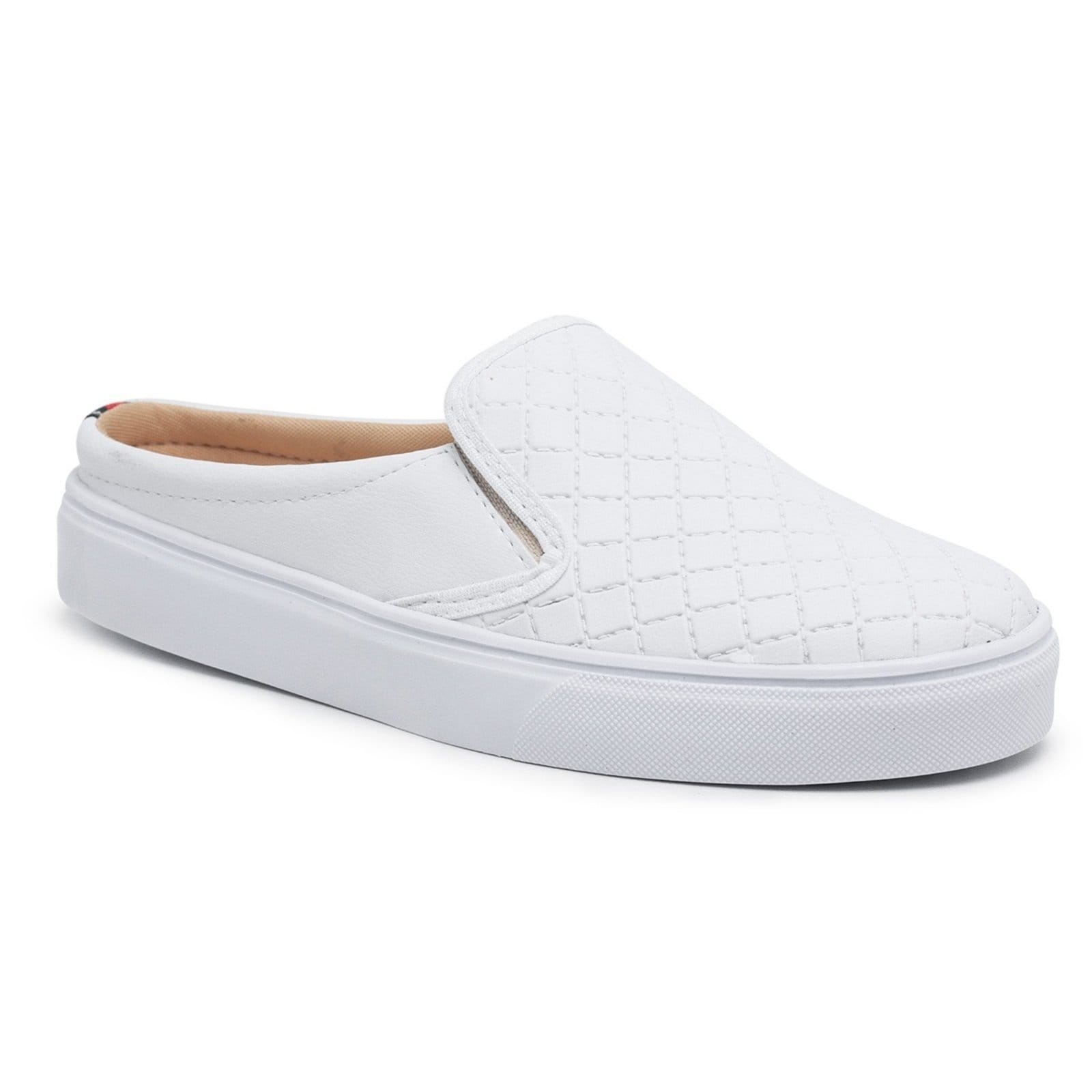 Mule Slip On Babuche Tênis Casual Feminino Solado Flat Emborrachado Confortável Prático Macio