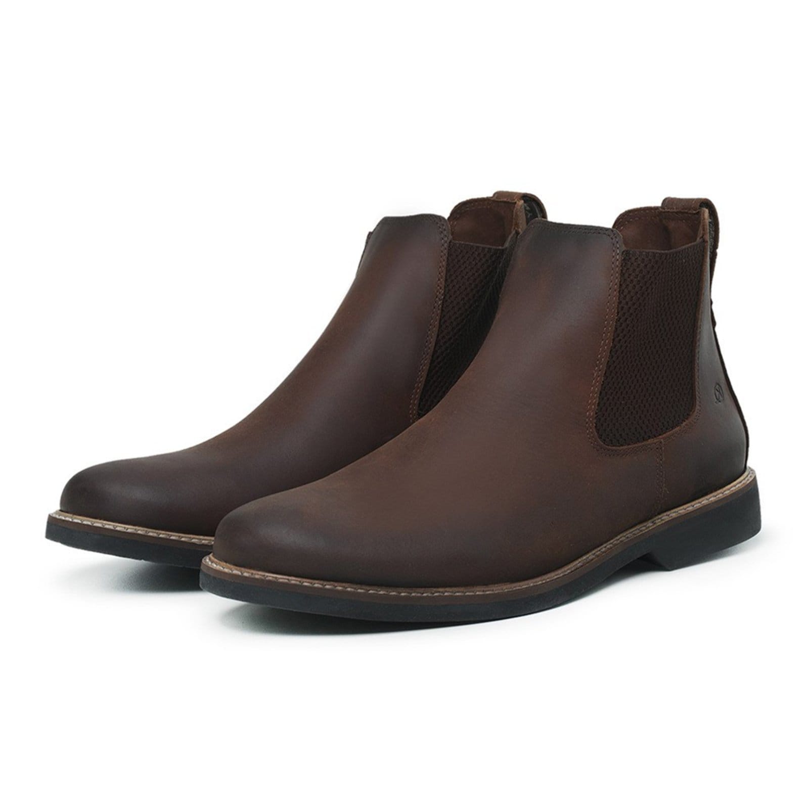 Botina Masculina Bota Preta Chelsea Boots Couro Premium Mod 7000 Cracy Horse
