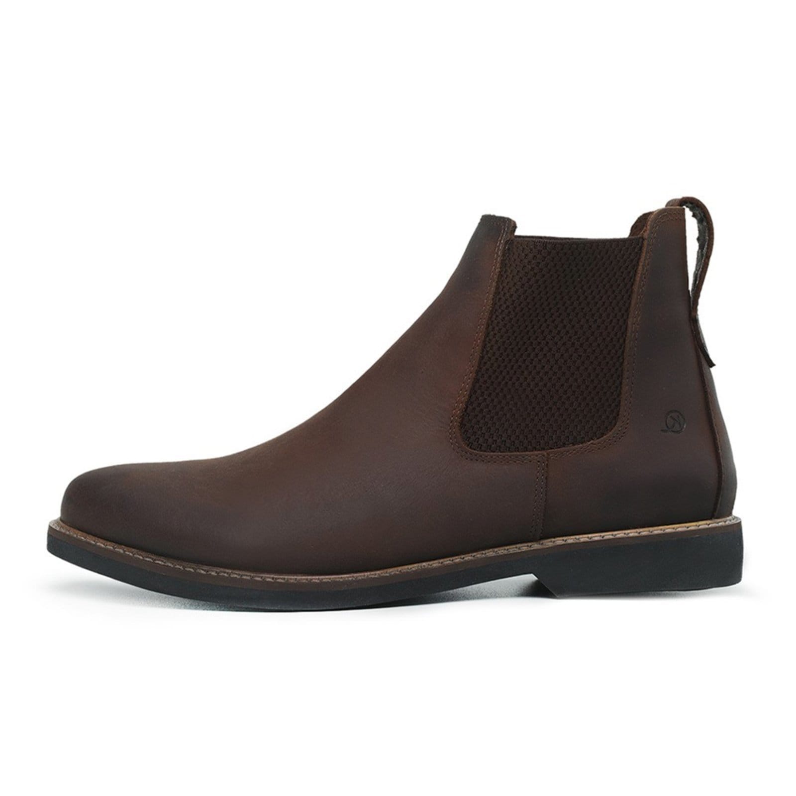 Vista 2 Botina Masculina Bota Preta Chelsea Boots Couro Premium Mod 7000 Cracy Horse Mister Couros marrom
