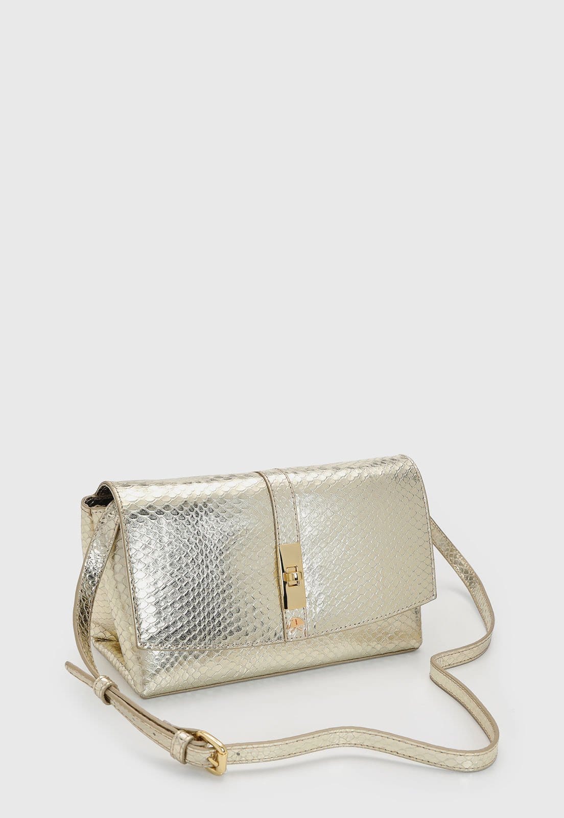 Vista 2 Bolsa Feminina Luiza Barcelos Texturizada Dourada Luiza Barcelos dourado